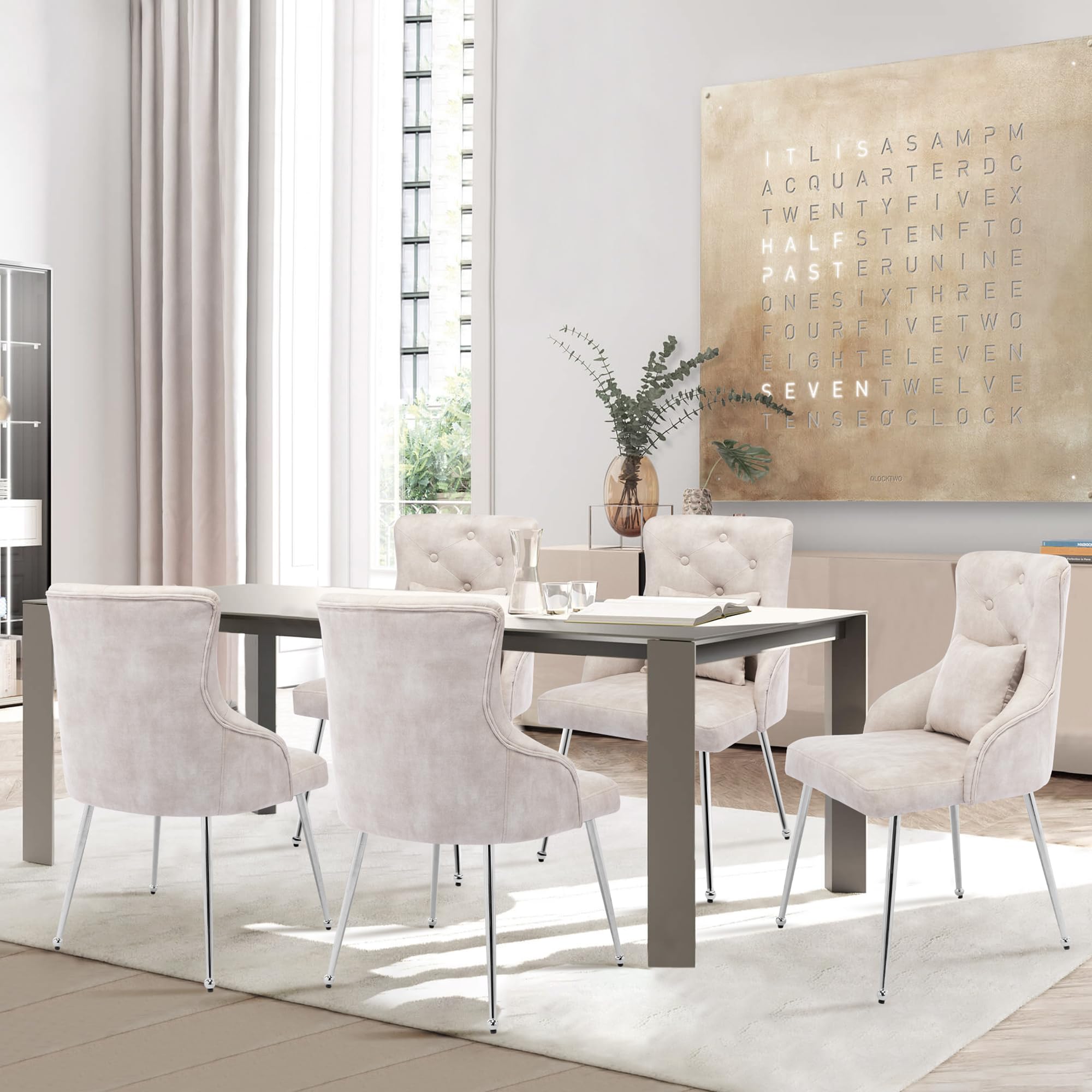 Velvet Vanity Chair with Back - Modern Small Armless Accent Chair with Sturdy Metal Legs - Elegant Tufted Upholstered Side Chair for Living Room, Makeup Room & Bedroom - Perfect for Dressing Tables, Bedside Seating & Home Decor