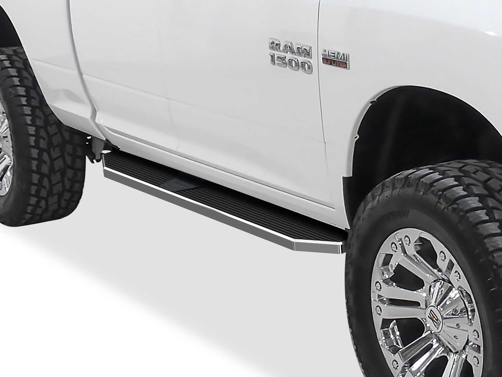 APS Polished Running Boards for Dodge Ram 1500 2009-2018 Quad Cab | 6-Inch Wide 304 Stainless Steel Side Steps & Side Bars | Enhanced Truck Access & Style for Off-Road & Daily Driving