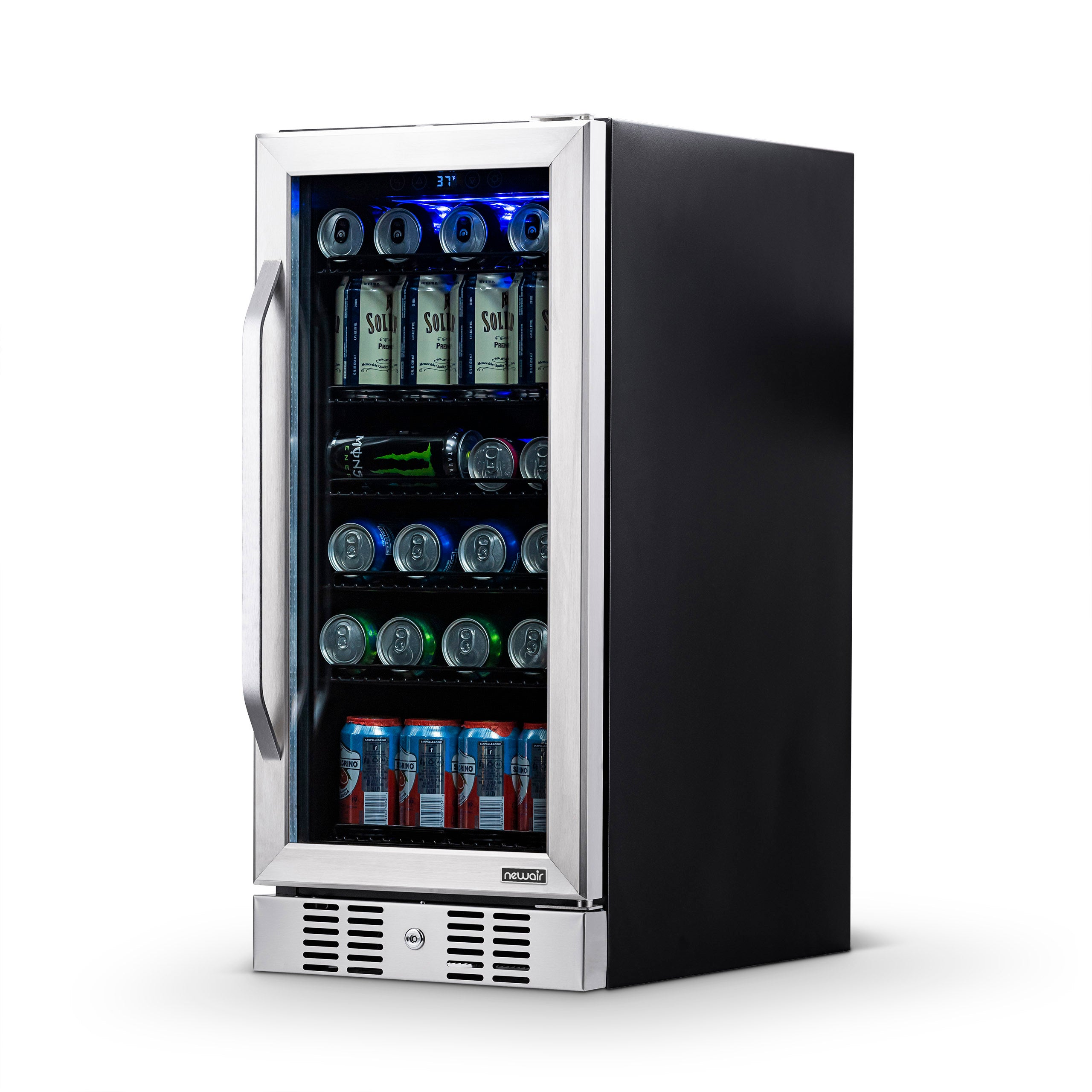 Newair® 96 Can Built-In Stainless Steel Beverage Refrigerator - Perfect for Home Bars, Office, and Entertaining Spaces