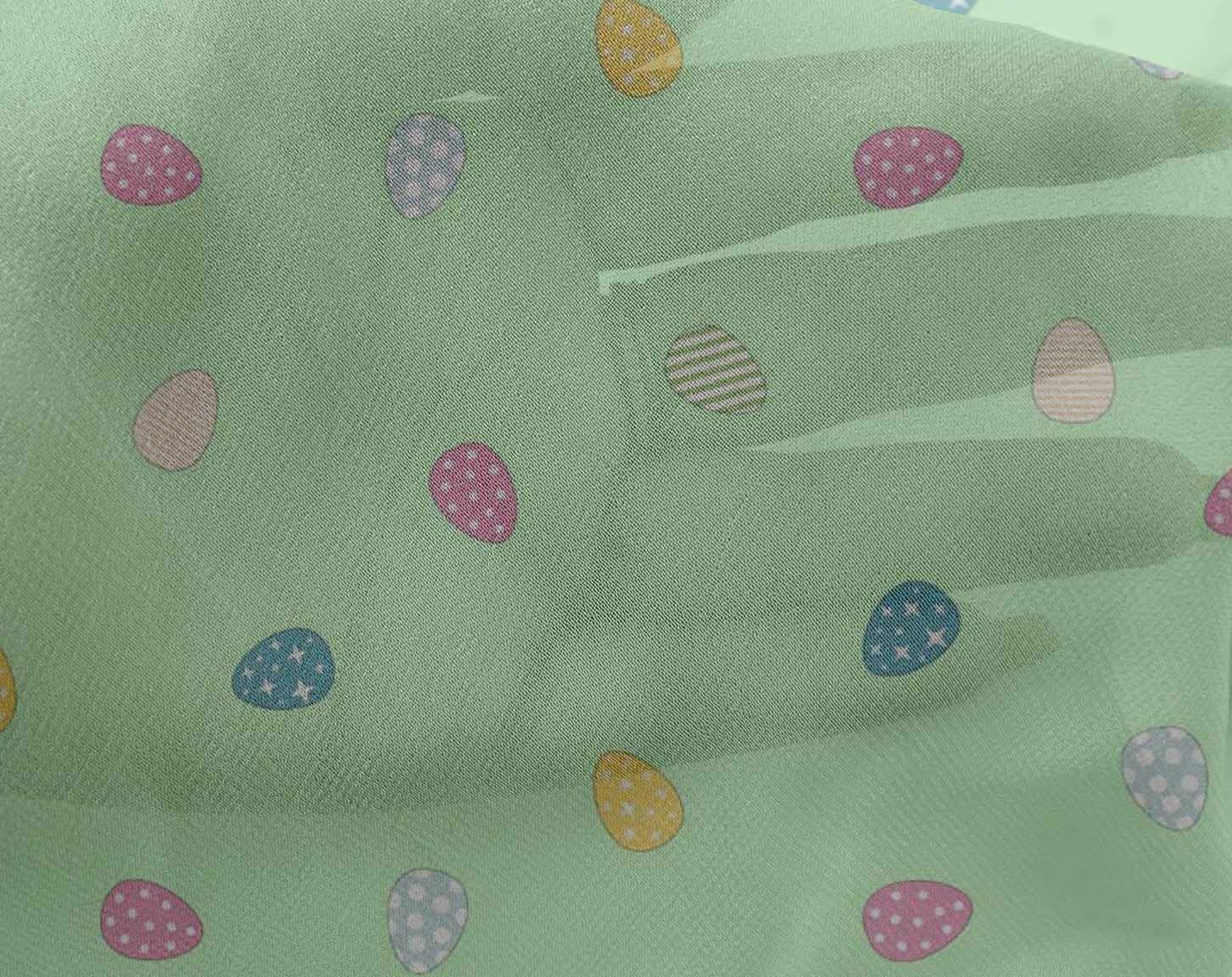 oneOone Georgette Viscose Fabric - 42 Inch Wide Easter Egg Print Fabric by The Yard for DIY Crafts, Dressmaking & Home Decor