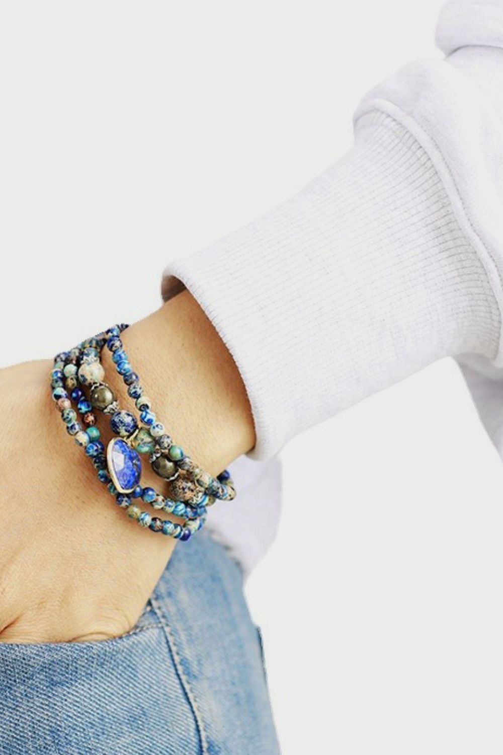 Imperial Stone Heart Three-Layered Bracelet for Women - Elegant Boho Jewelry for Everyday Wear, Gifts & Special Occasions