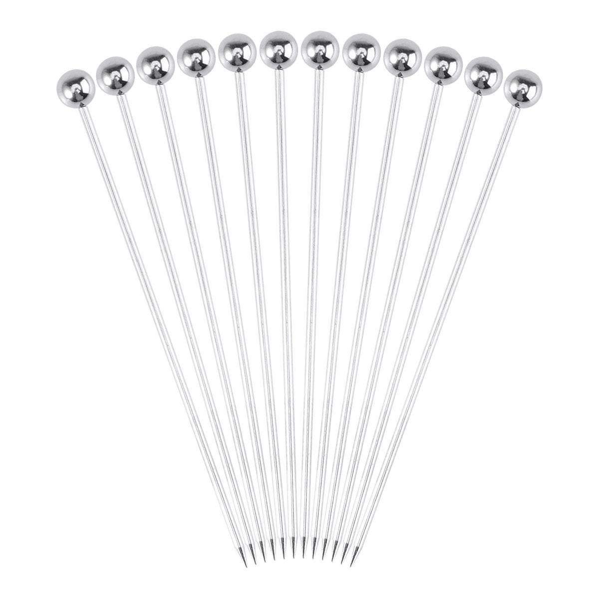 DOITOOL 24-Piece Stainless Steel Fruit Picks - Elegant Cocktail & Fruit Decorations for Parties, Banquets & Bars (Silver) | Perfect for Wedding Receptions, Bridal Showers & Holiday Gatherings