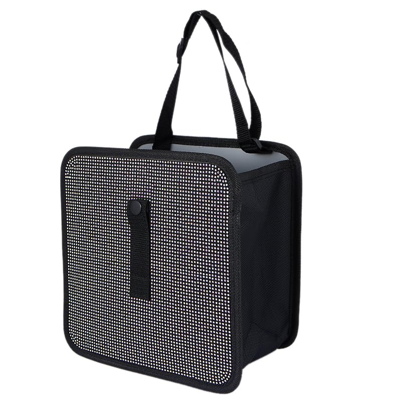 Foldable Hanging Car Trash Can - Waterproof Leakproof Storage Bag with Large Capacity (9.05x9.05 Inch) - Ideal for Road Trips, Commuting & Keeping Your Vehicle Clean - Car Interior Accessories Organizer - AB