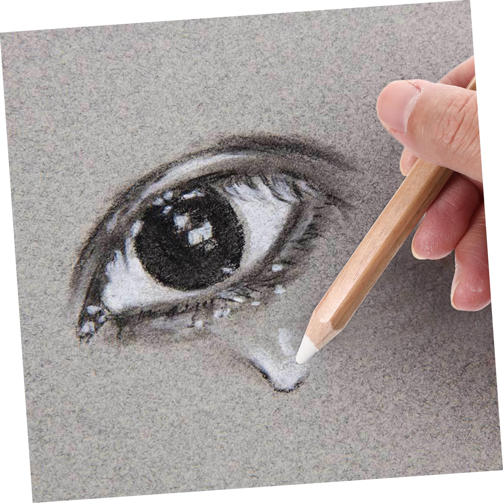 TEHAUX 3-Pack White Charcoal Pencils for Artists & Students - Sketching & Shading