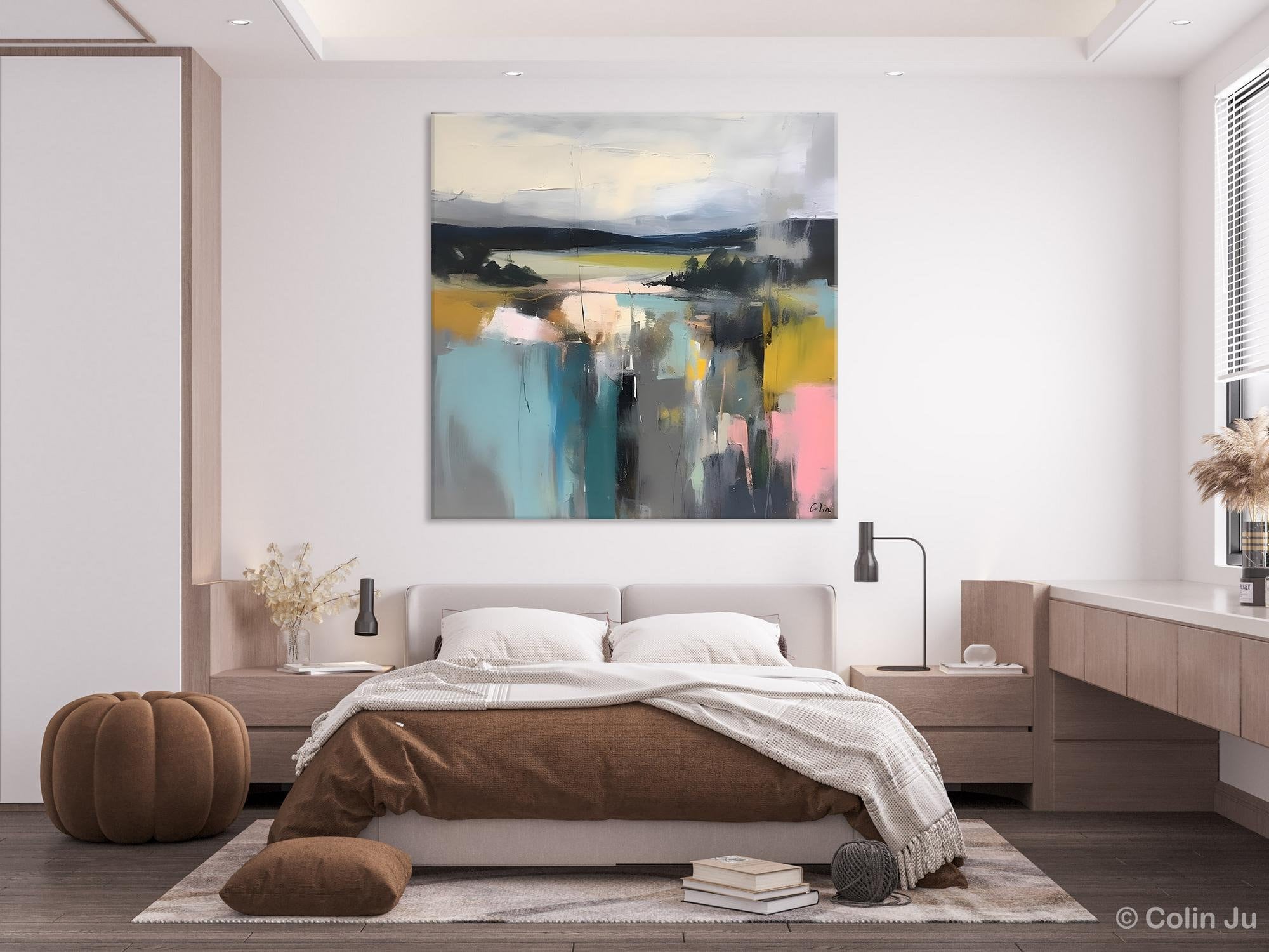 Contemporary Canvas Art - Original Modern Wall Decor, Acrylic Abstract Paintings for Living Room & Bedroom - Large Handmade Canvas Artwork for Home & Office Decor