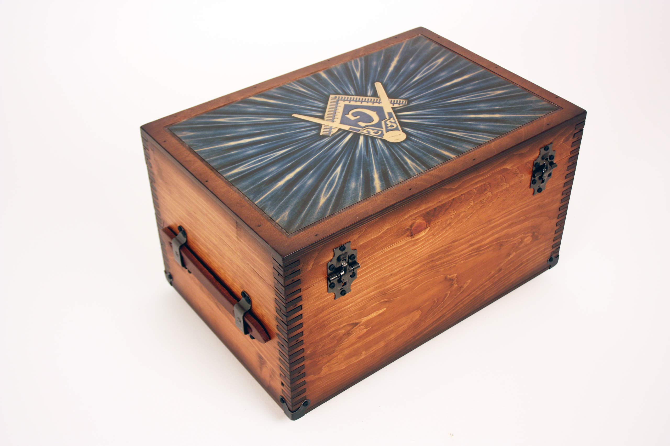 Freemason Blue Compass and Square Keepsake Box - Masonic Lodge Decorative Storage for Jewelry, Rings & Memorabilia - Perfect for Fraternal Gifts, Lodge Decor & Masonic Collections
