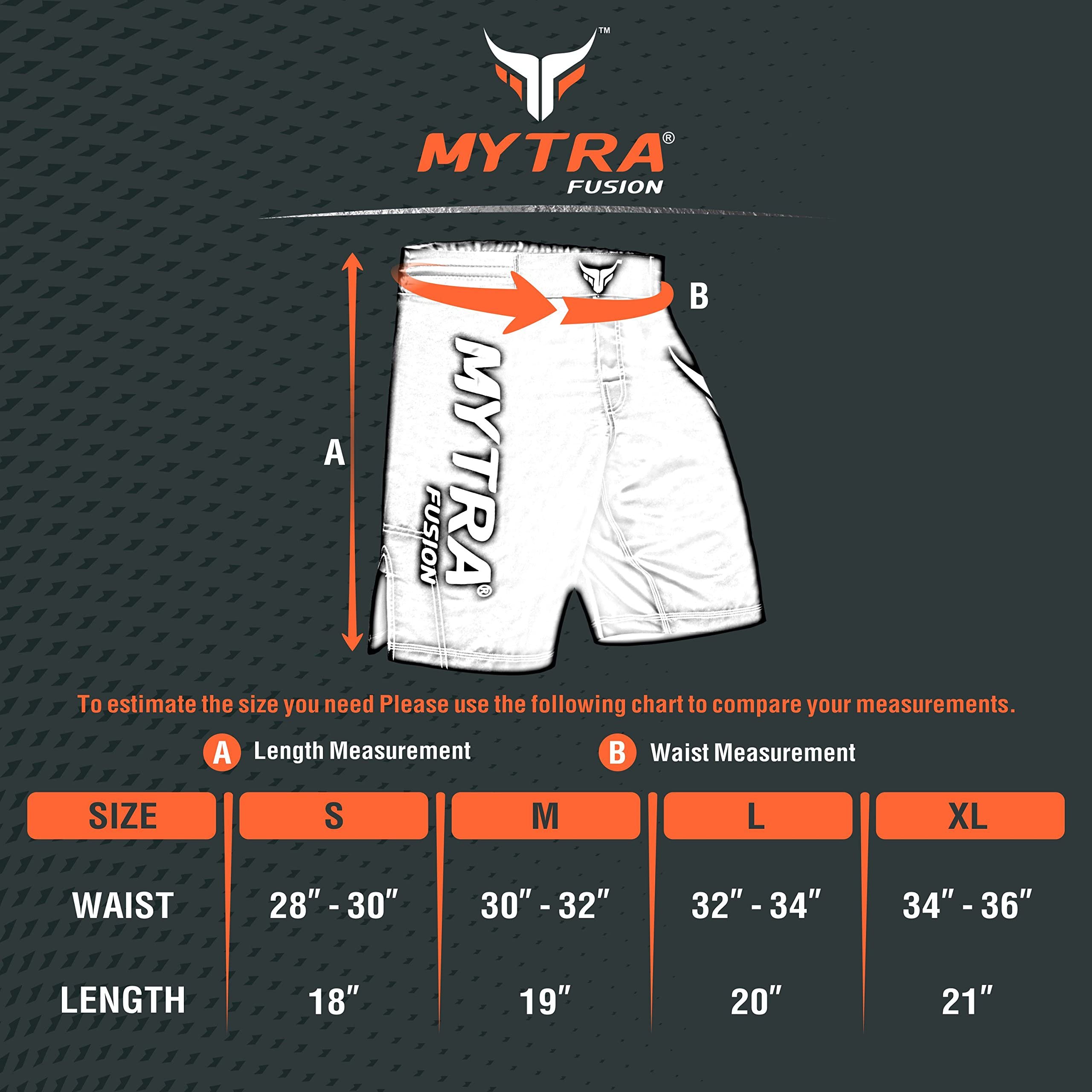 **Mytra Fusion MMA Shorts for Men - Breathable & Durable Training Shorts for MMA, Boxing, Kickboxing, Muay Thai, Grappling & Cage Fighting - Ideal for Gym, Martial Arts & Combat Sports**