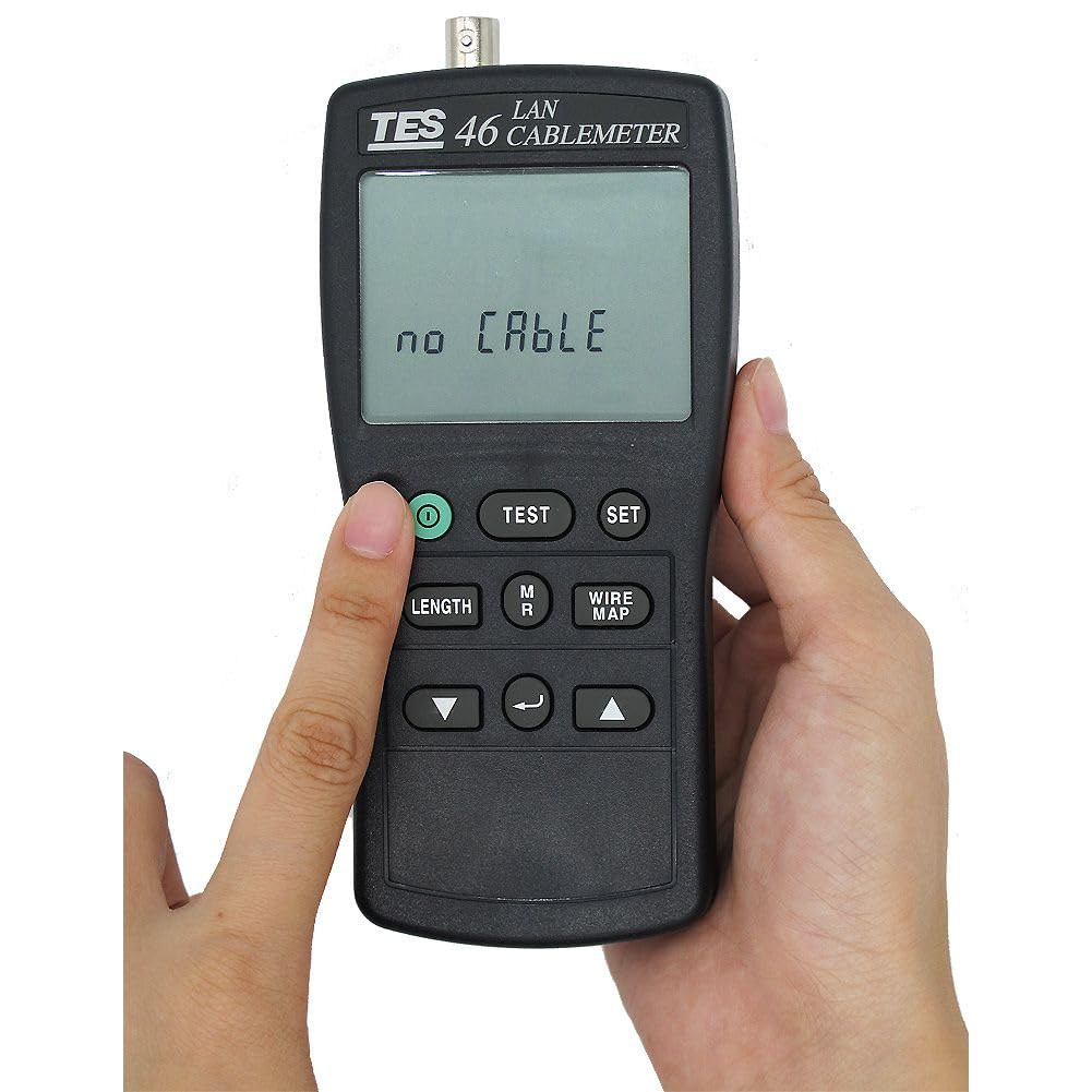 Professional TES 46 CAT-5 Ethernet Cable Tester - Network Cable Continuity Checker for RJ45, RJ11, Coaxial Cables - Ideal for IT Technicians, Network Installations & Home Office Setup