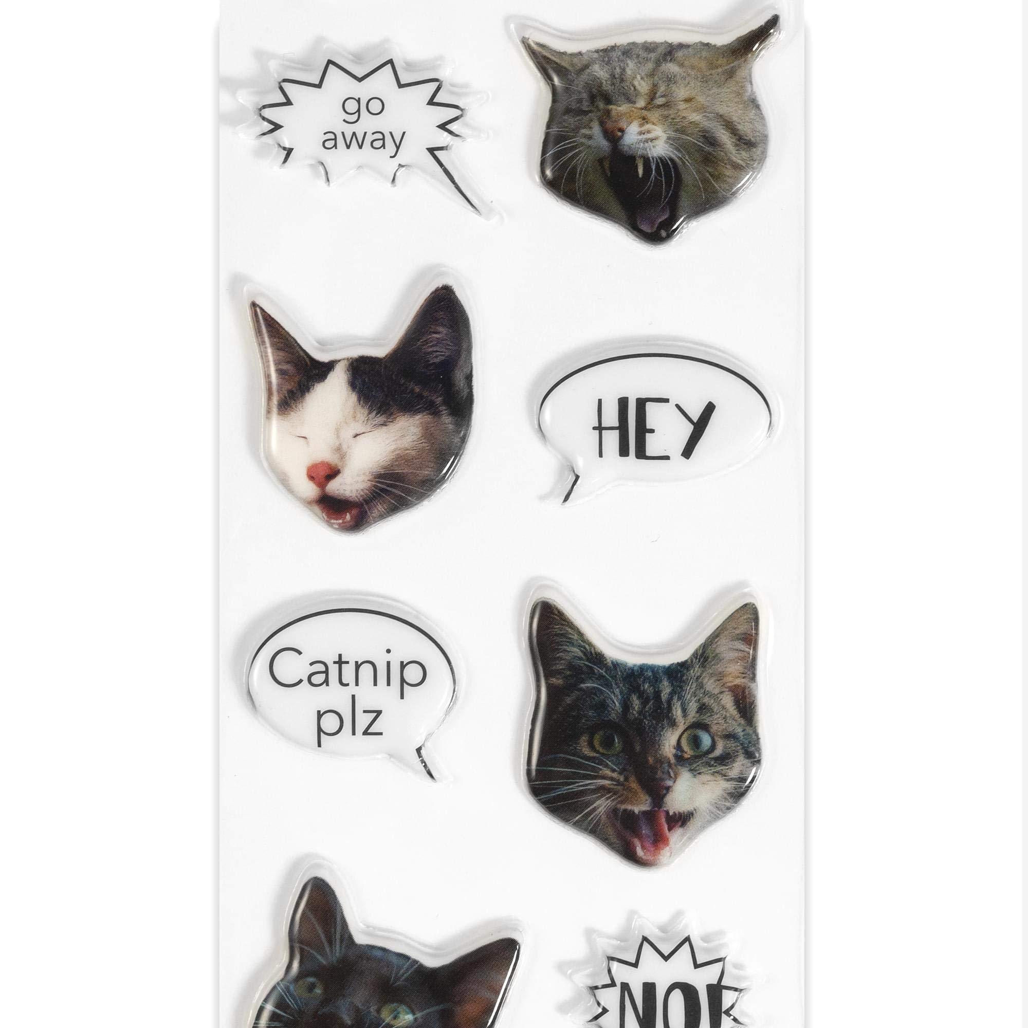 Adorable Puffy Cat Stickers for Notebooks, Journals, Planners & Scrapbooks | Cute Kitten Stickers with Fun Phrases | 20-Piece Sticker Sheet | Perfect for DIY Crafts, School Supplies & Gift Decorations