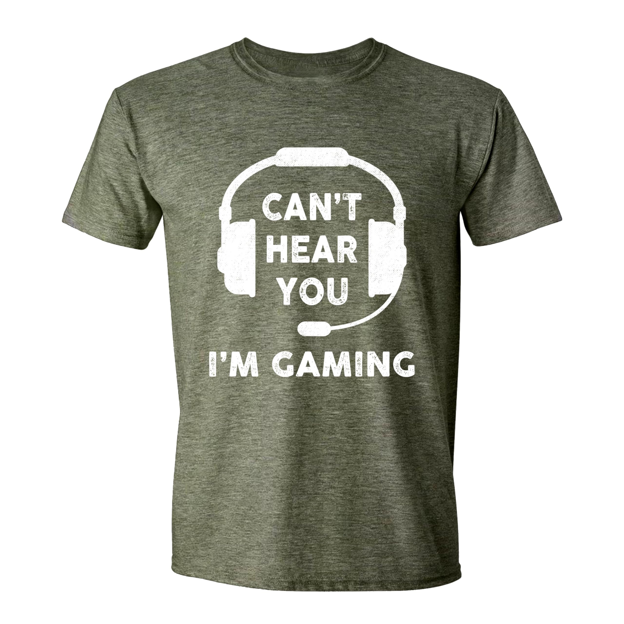 Funny 'Can't Hear You I'm Gaming' T-Shirt for Men - Video Gamer Humor Tee with Headset Design - Perfect Gift for Teenage Boys & Gamers - Great for Gaming Sessions, Parties & Casual Wear