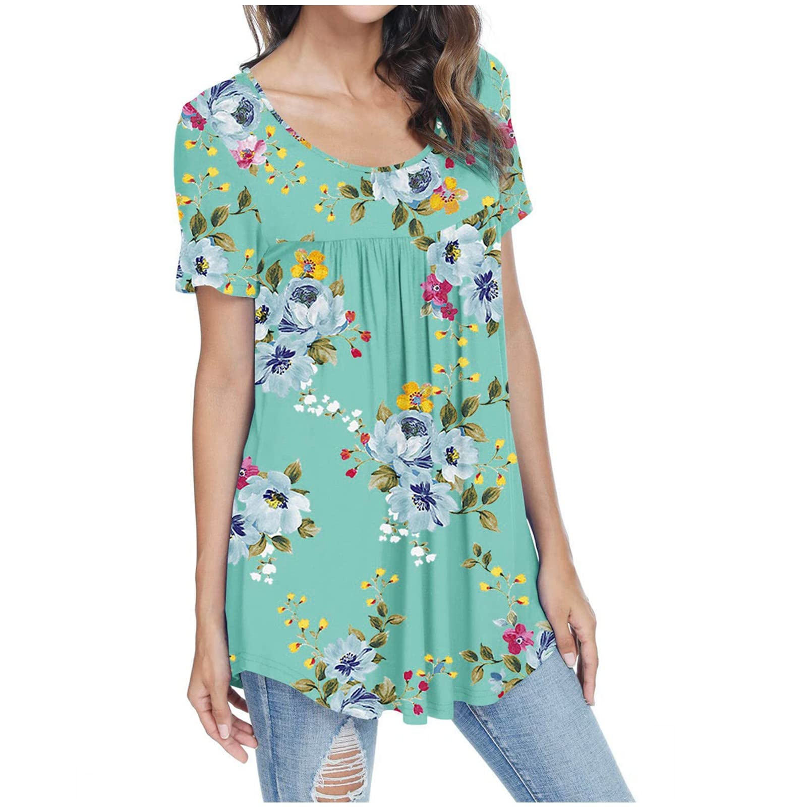 Women's Strapless Tunic Tops - Floral Printed Smock Tee for Reception & Casual Wear | Traditional Knit Comfort