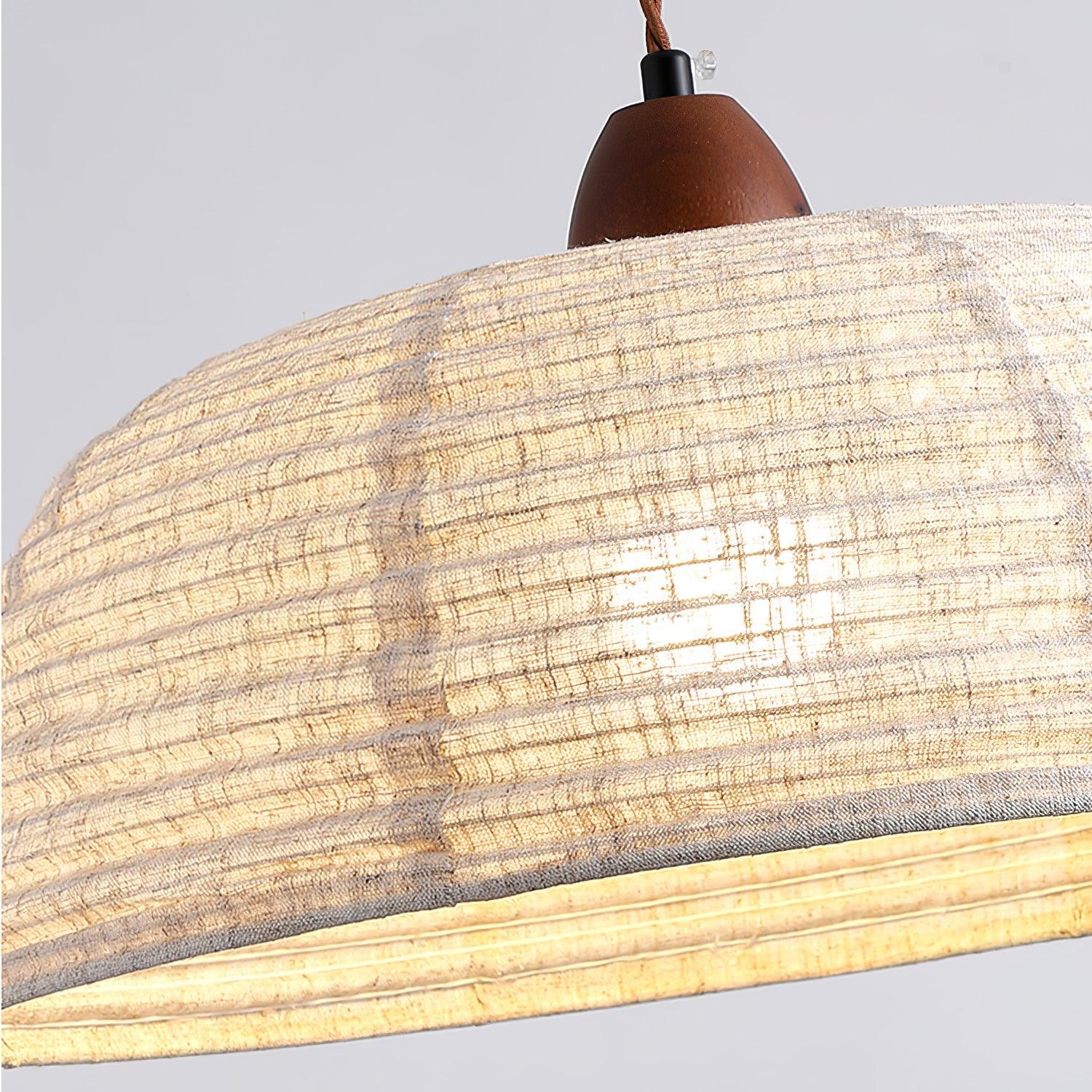Modern Fabric Pendant Lamp - Handwoven Rattan Hanging Light for Dining Room, Bedroom, Living Room & Kitchen | Boho Chic Ceiling Fixture with Warm Ambient Lighting
