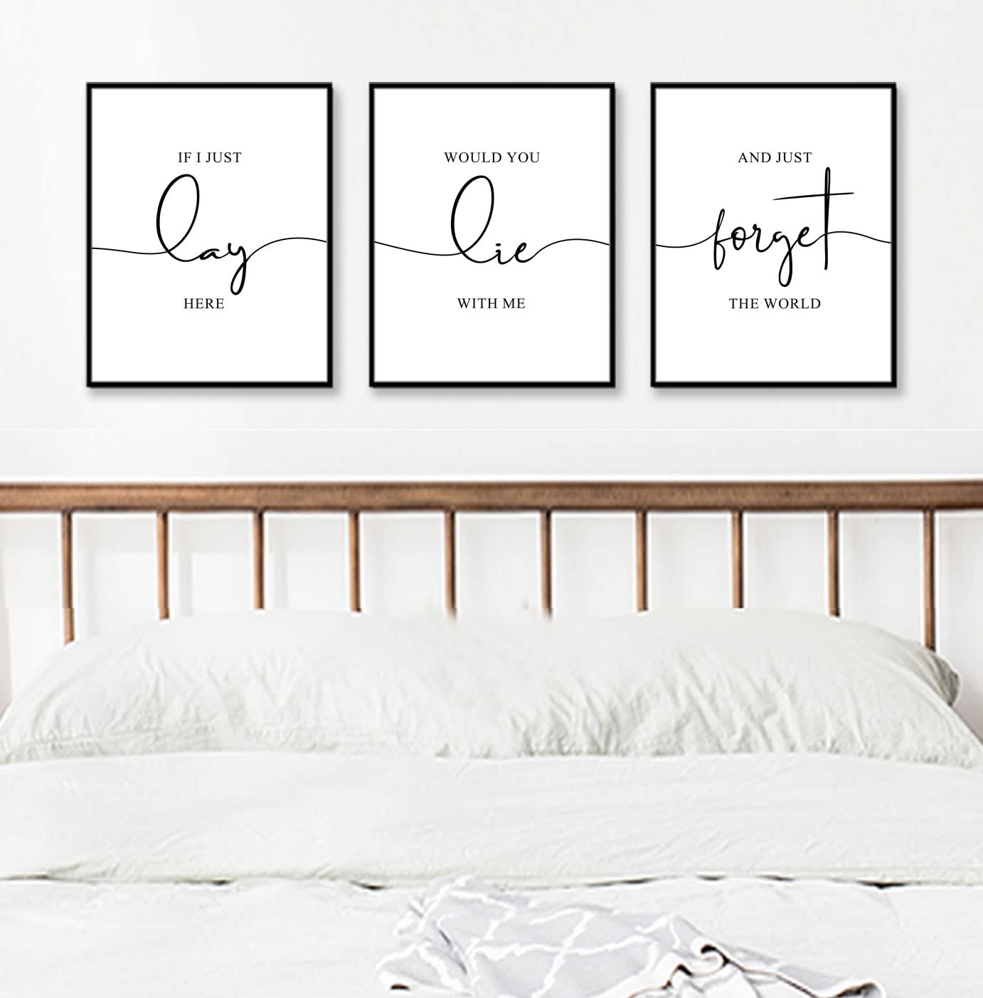 Bedroom Wall Art Print - If I Just Lay Here Sign, 11x14 Inch Unframed - Romantic Home Decor for Couples, Newlyweds, Anniversary Gift - Perfect Above Bed Decor for Master Bedroom & New Home