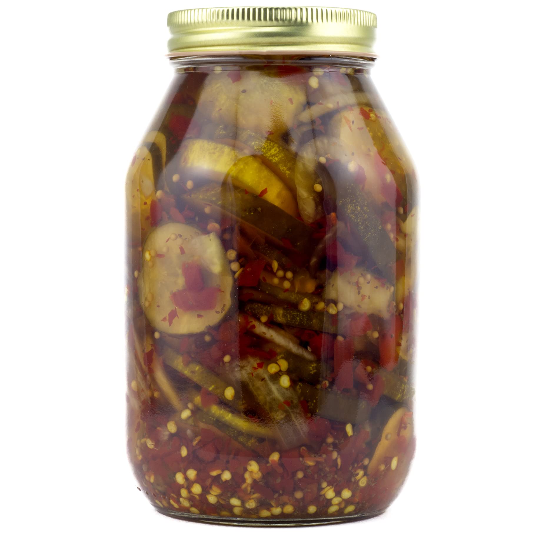 Amish Wedding Zesty Bread & Butter Pickles - Crunchy Sweet & Tangy Pickles in Brine - 32oz Glass Jar - Perfect for Burgers, Sandwiches & Charcuterie Boards