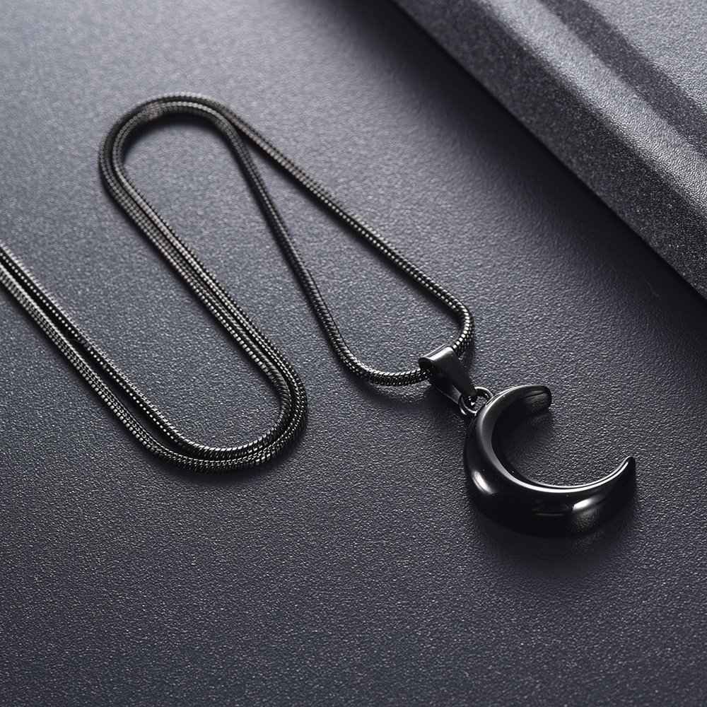 Memorial Ashes Necklace for Women - Cremation Jewelry Moon Pendant with Urn Keepsake, Human & Pet Memorial Jewelry - Perfect for Honoring Loved Ones at Special Occasions