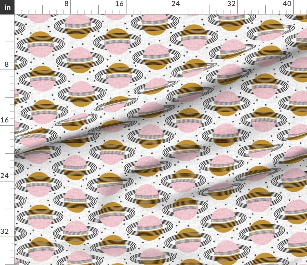 Planet Sky Space Outer Space Planets Mid Mod Printed Cotton Poplin Fabric - Fat Quarter for Sewing, Quilting, Dresses & Apparel - DIY Craft Projects & Home Decor