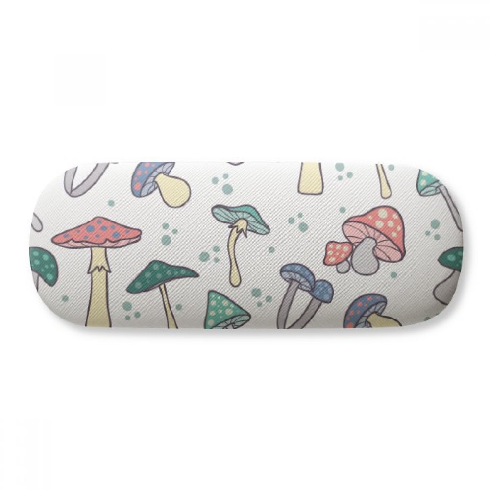 Cute Pink and Blue Mushroom Pattern Hard Shell Glasses Case - Durable Eyeglass Storage Box for Women & Men - Perfect for Travel, Work, and Home Use