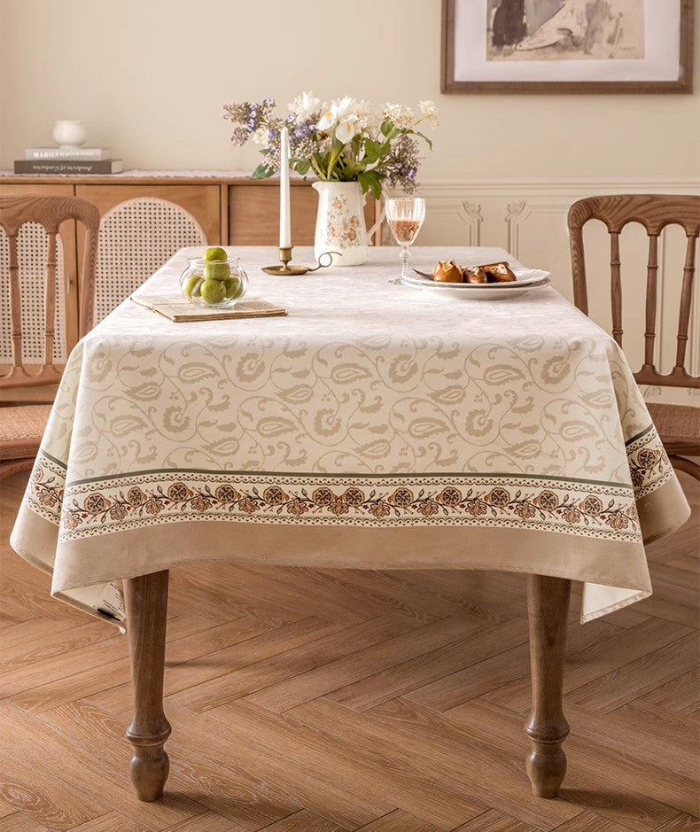 Elegant Floral Tablecloth for Round, Oval & Rectangle Tables - Waterproof Kitchen & Dining Room Table Cover - Perfect for Parties, Holidays & Everyday Use