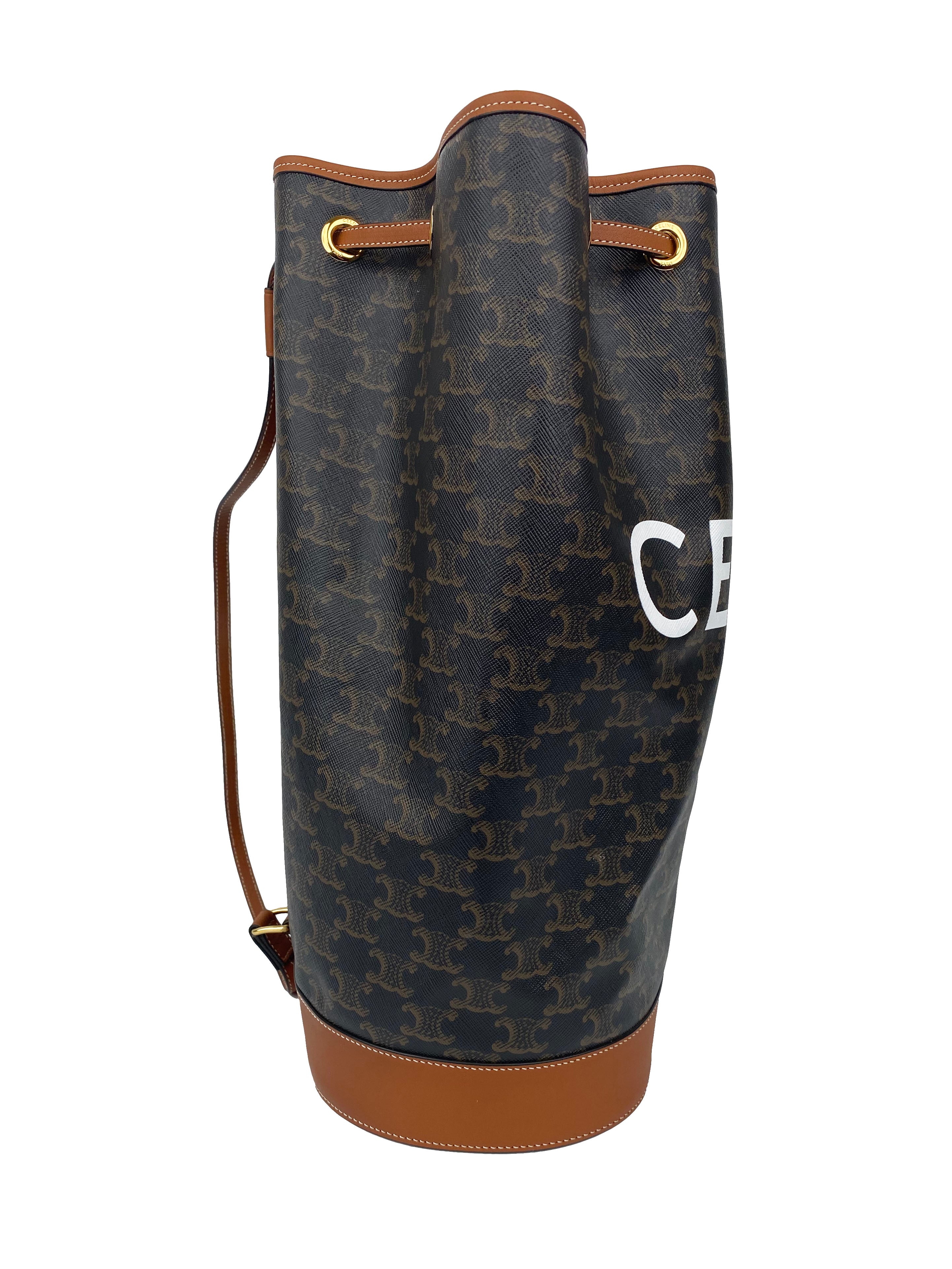 Celine Monogram Logo Bucket Bag - Luxury Leather Shoulder Bag for Women | Fashionable Handbag for Work, Travel & Everyday Use
