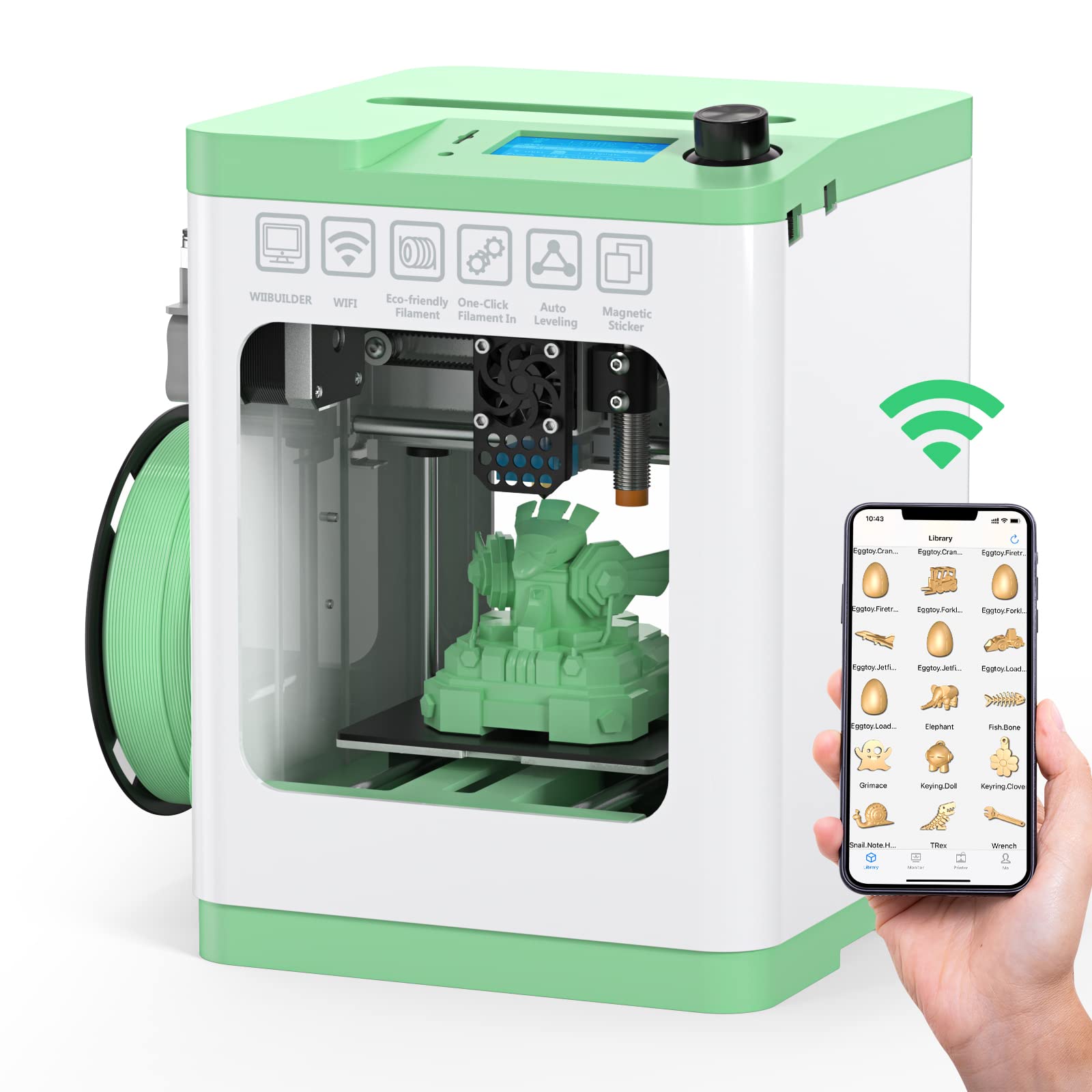 Tina2S WiFi 3D Printer with Cloud Printing - Fully Assembled Mini 3D Printer for Beginners & Kids - Auto Leveling, High Precision, Smart Control & Heated Spring Steel Build Plate - Perfect for Home, School & DIY Projects