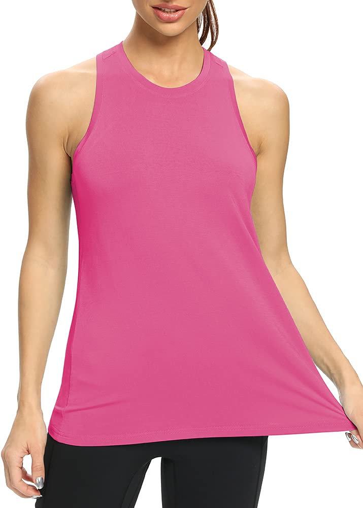 Women's High Neck Racerback Tank Tops - Loose Fit Athletic Yoga Shirts for Workout & Gym | Breathable Comfort for Yoga, Running & Fitness Training