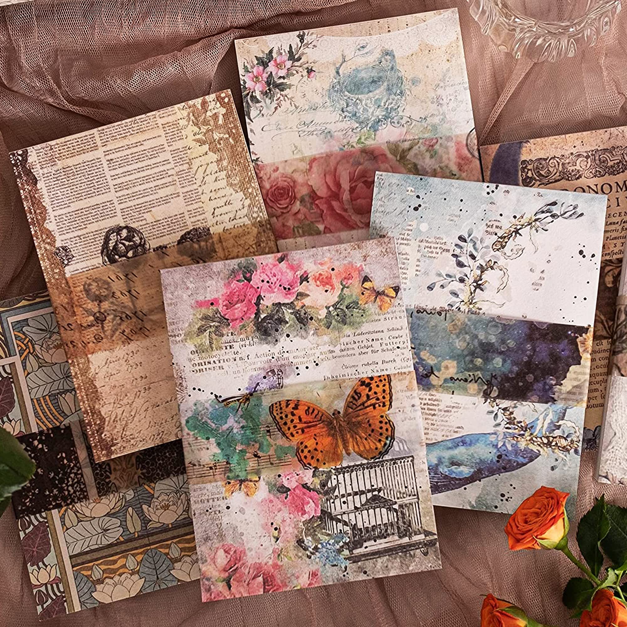 400 Sheets Vintage Scrapbook Paper for Cottagecore Junk Journal - Aesthetic Craft Paper Supplies for Scrapbooking, Embellishments & Decoration | Perfect for DIY Scrapbooks, Bullet Journals, and Handmade Card Making