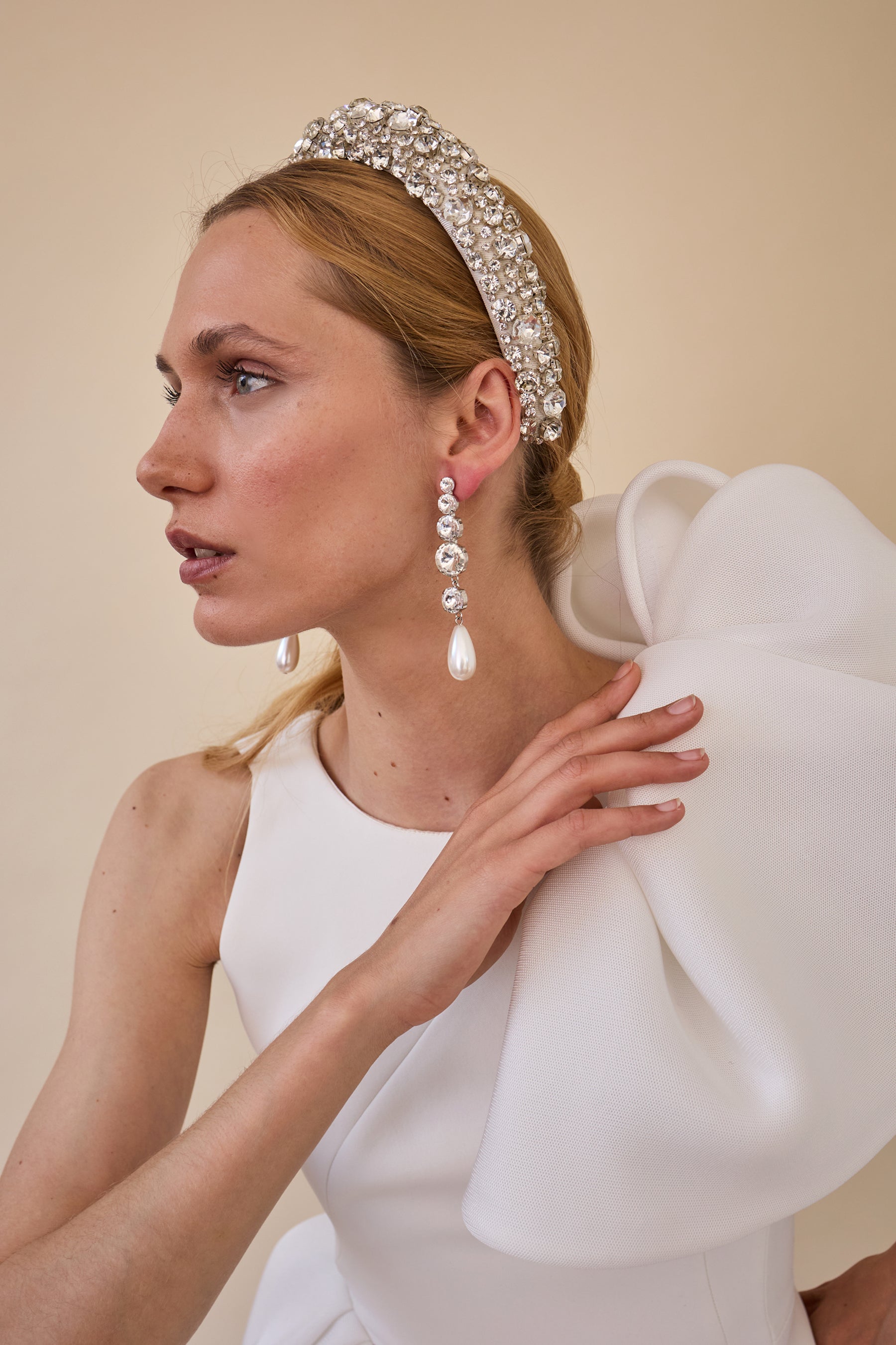 Hannah Crystal Padded Headband for Women - Elegant Rhinestone Hair Accessories for Wedding, Party & Everyday Wear