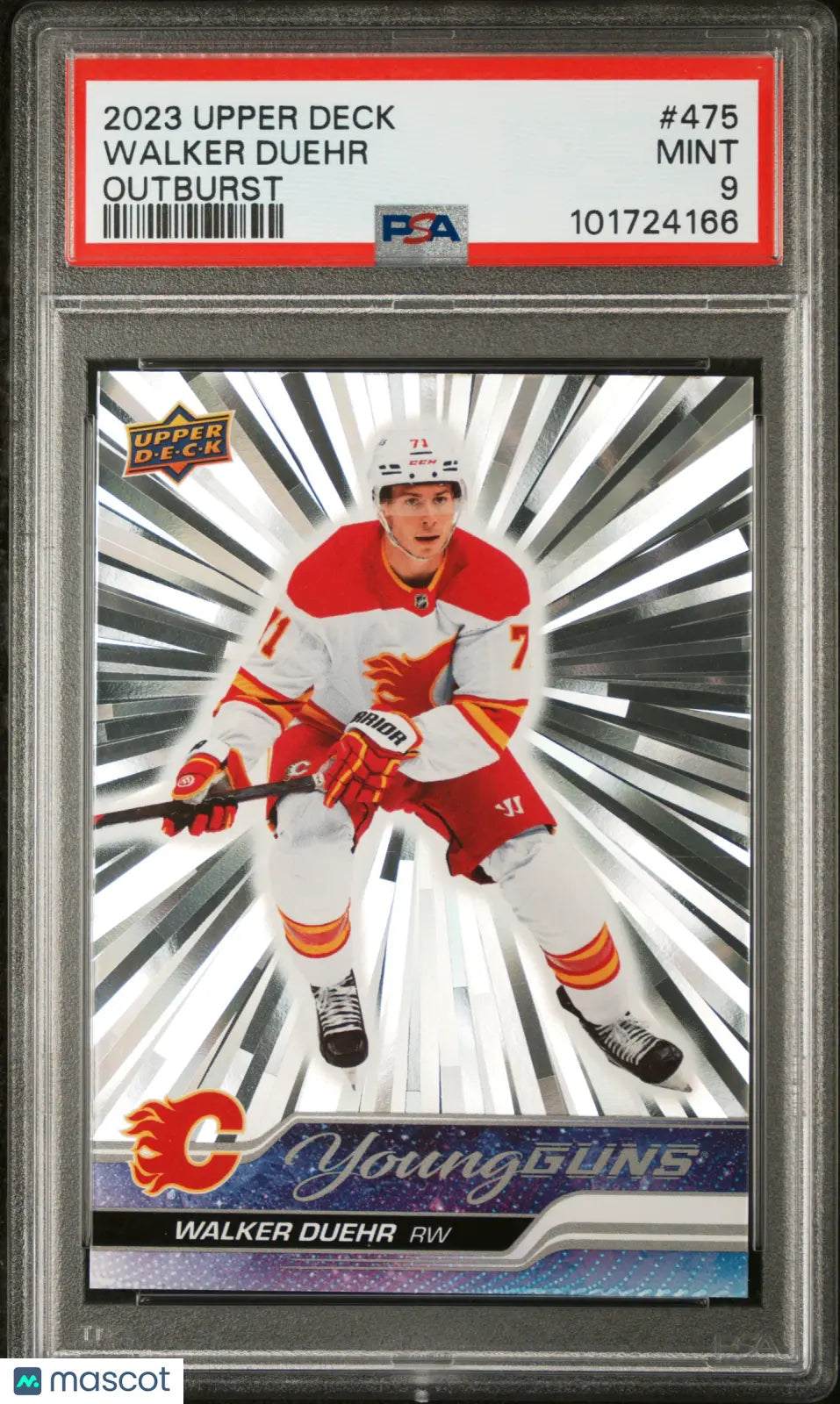 2023-24 Upper Deck Series 2 Walker Duehr Silver Outburst Young Guns Hockey Card PSA 9 Mint - Perfect for NHL Collectors, Sports Memorabilia Enthusiasts & Hockey Card Investors