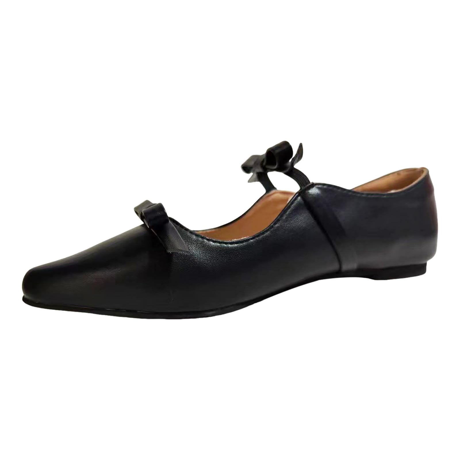 Women's Casual Slip-On Ballet Flats with Bow - Comfortable Solid Color Shoes for Work, Dance & Dressy Occasions | Perfect for Office, Wedding & Everyday Wear