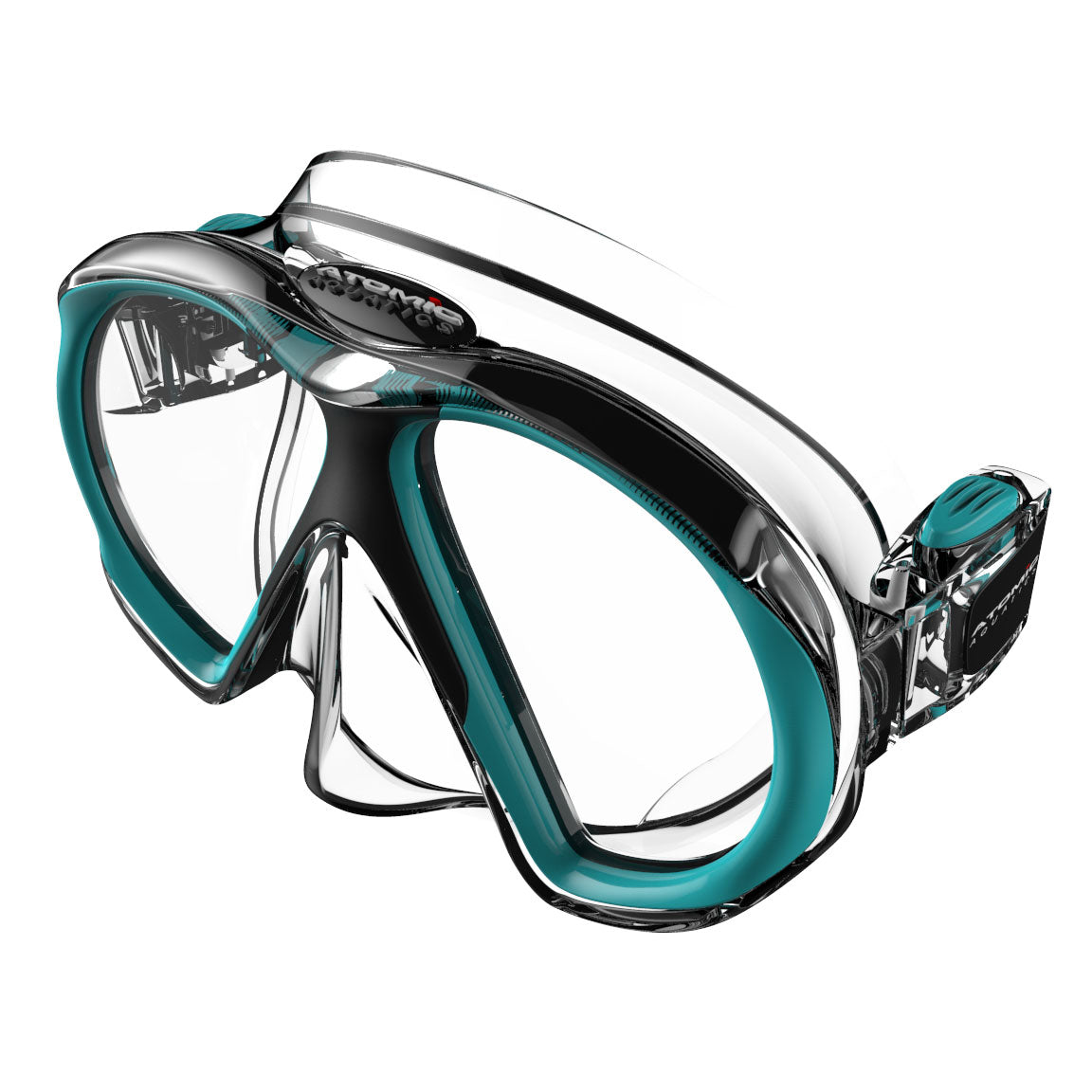 Atomic Aquatics SubFrame Slim Fit Clear/Aqua Scuba Diving Mask - Perfect for Snorkeling, Freediving & Underwater Photography