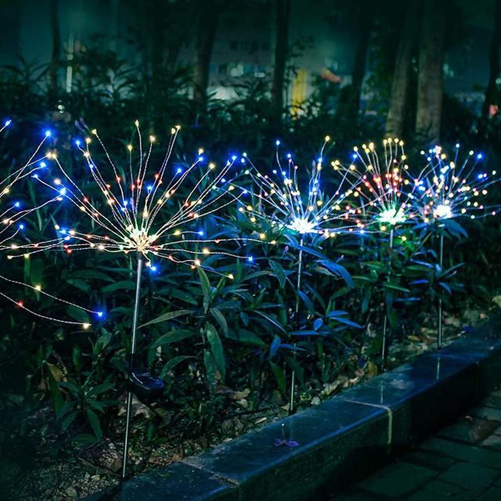 Solar Powered LED Dandelion Fireworks Lamp - 90/120/150 LED Outdoor Garden Lights for Lawn, Landscape & Holiday Decor | Waterproof & Colorful String Lights | Perfect for Patio, Backyard & Christmas Decorations