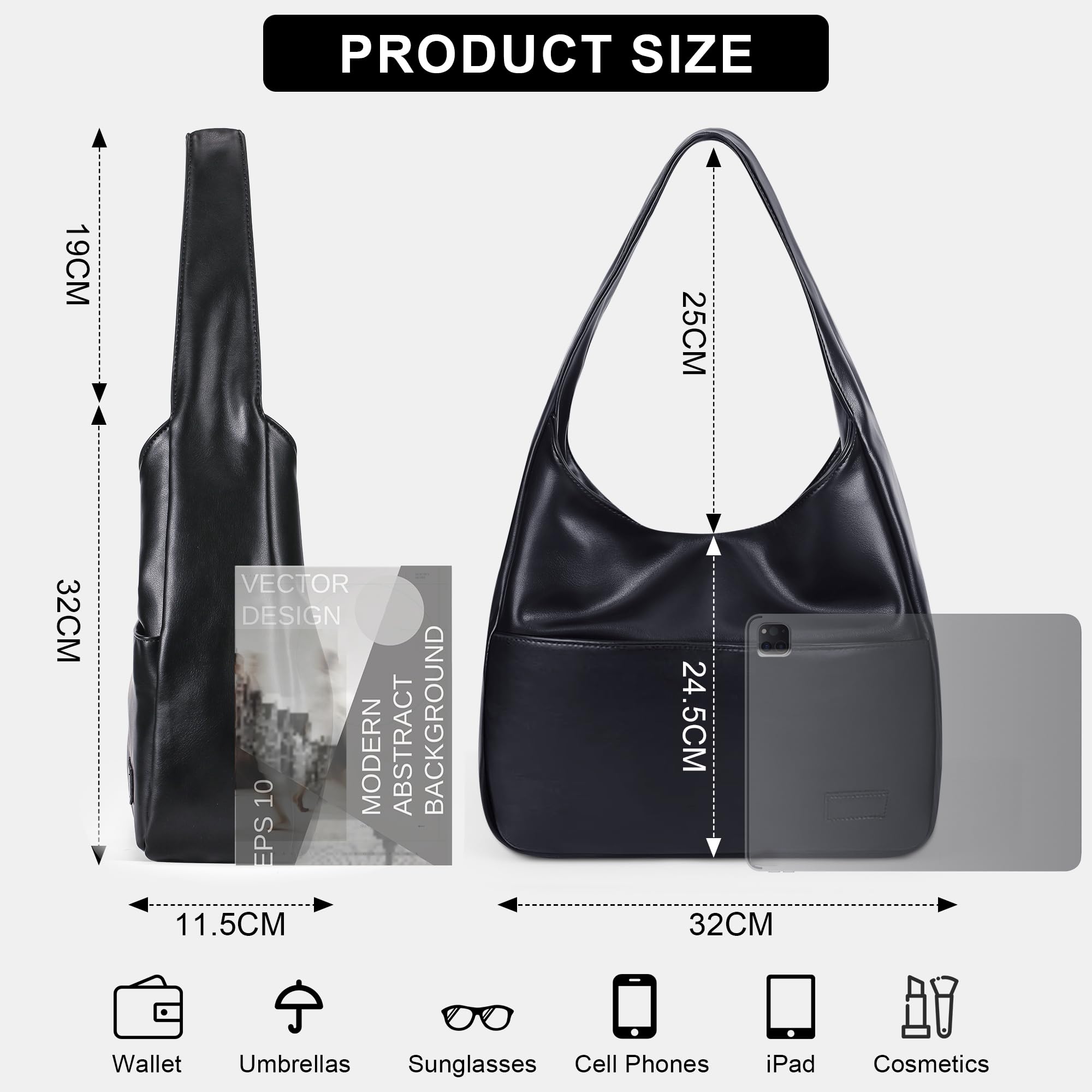 Vegan Leather Tote Bag for Women - Stylish Hobo Shoulder Bag, Perfect for Work, Travel & Shopping | Valentine's Day & Birthday Gifts for Her | Durable & Fashionable Handbag for Everyday Use