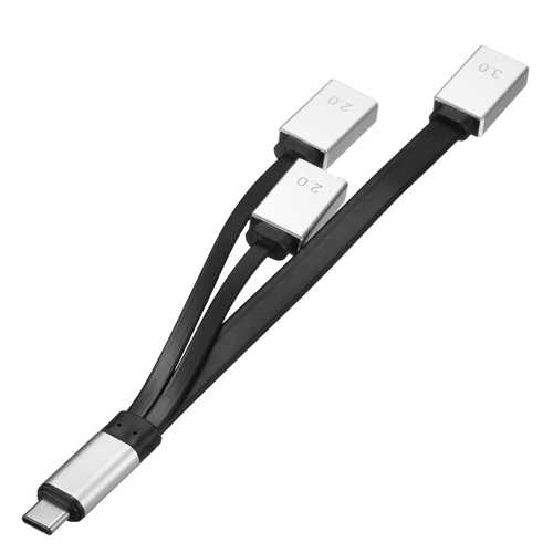 3-in-1 USB C Hub with USB 3.0 & Dual USB 2.0 Ports - OTG Adapter for Laptop, Smartphone, Tablet - Perfect for Work, Travel & Home Office Connectivity
