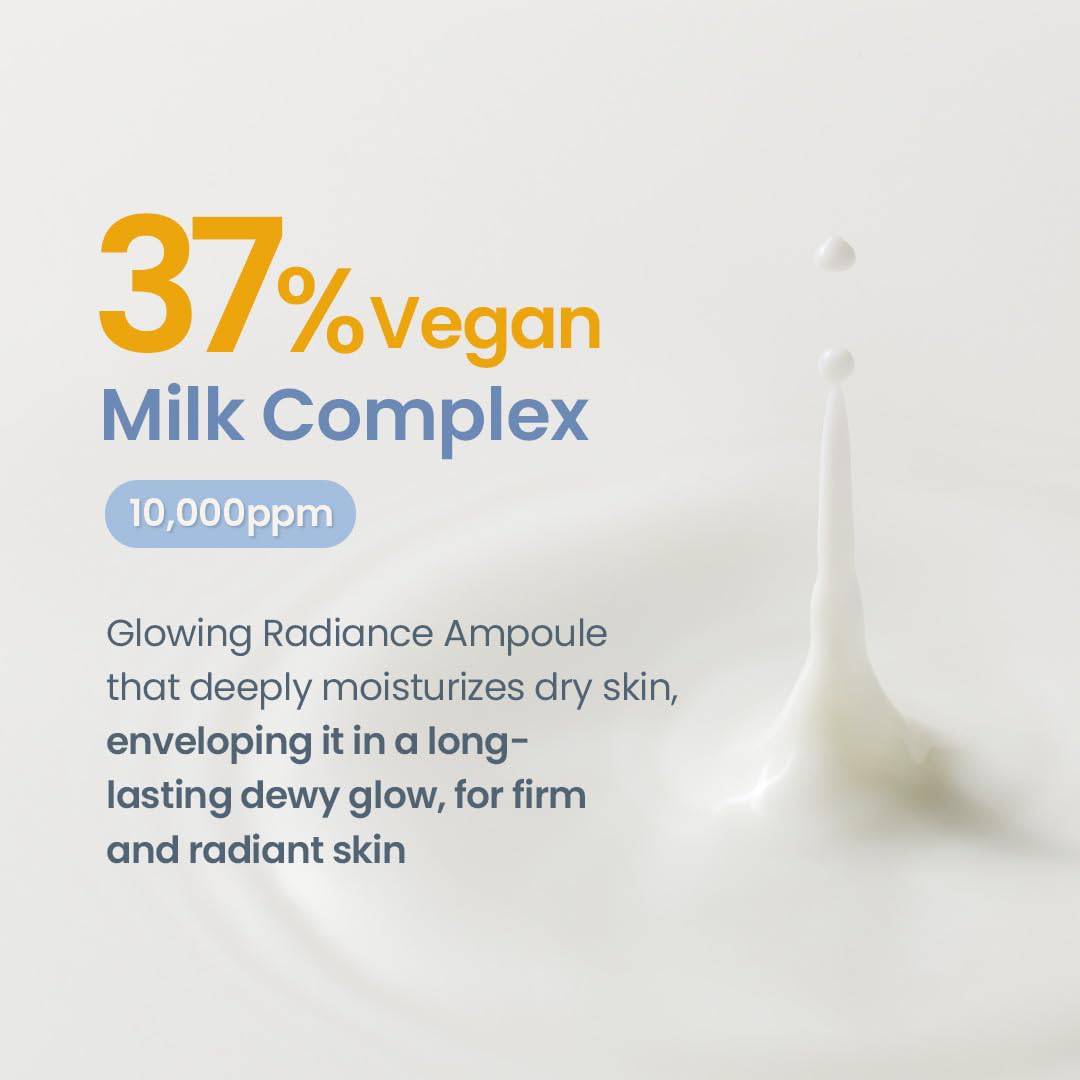 TIRTIR Ceramic Milk Ampoule 40mL - Hydrating Facial Serum for Dry Skin, Korean Skincare for Glowing Complexion | Perfect for Night Routine & Daily Moisturizing