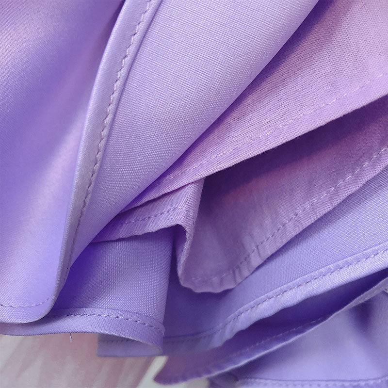 Lilac Satin Tulle A-Line Flower Girl Dress - Sleeveless Keyhole Back Design for Weddings & Special Occasions