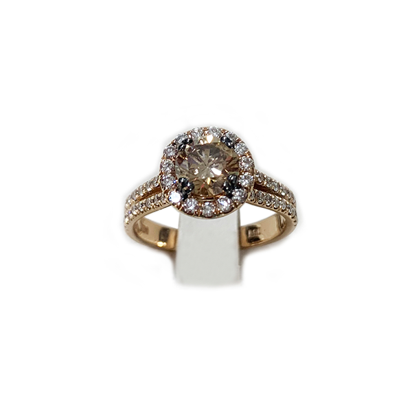 14K Rose Gold Brown Diamond Ring for Women - Elegant Solitaire Engagement & Wedding Band - Perfect for Anniversaries, Proposals & Special Occasions