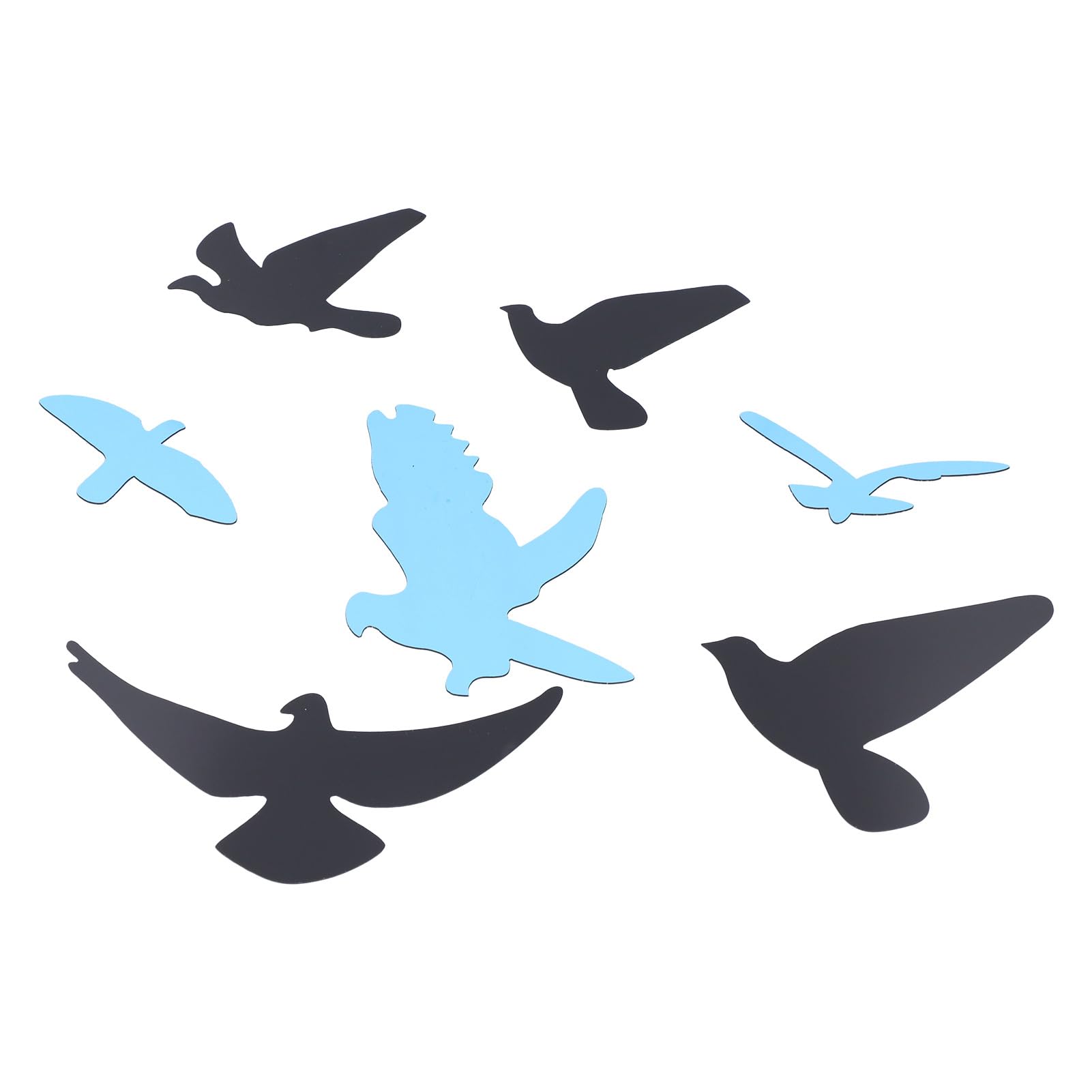 Flying Birds Wall Decals - Black Bird Shape Mirror Wall Stickers for DIY Home Decor | Perfect for Living Room & Bedroom Wall Art | Easy Peel & Stick Decoration