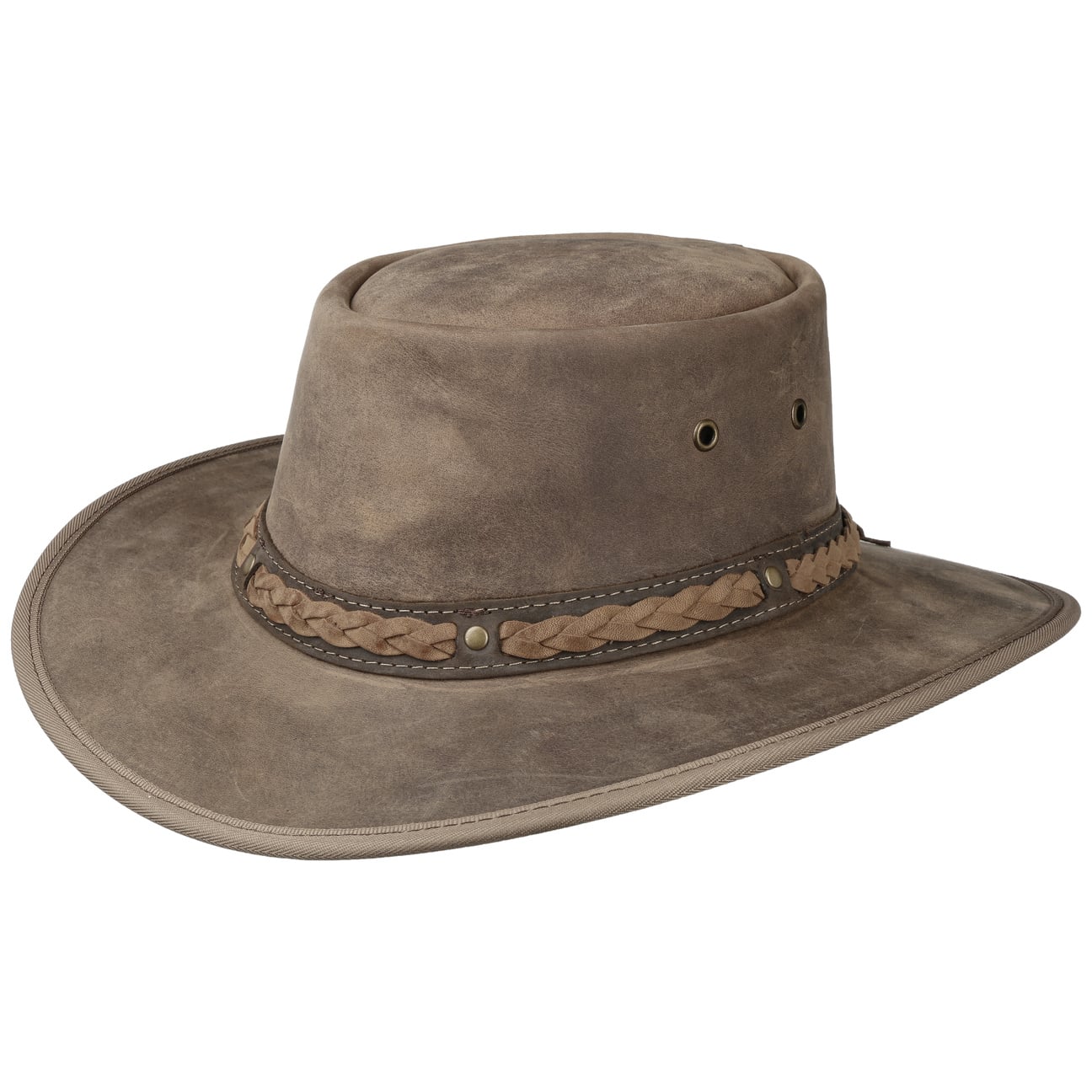 BARMAH Squashy Bronco Leather Hat for Men & Women – Western Style Cowboy Hat for Outdoor Rodeo, Horseback Riding & Country Fashion