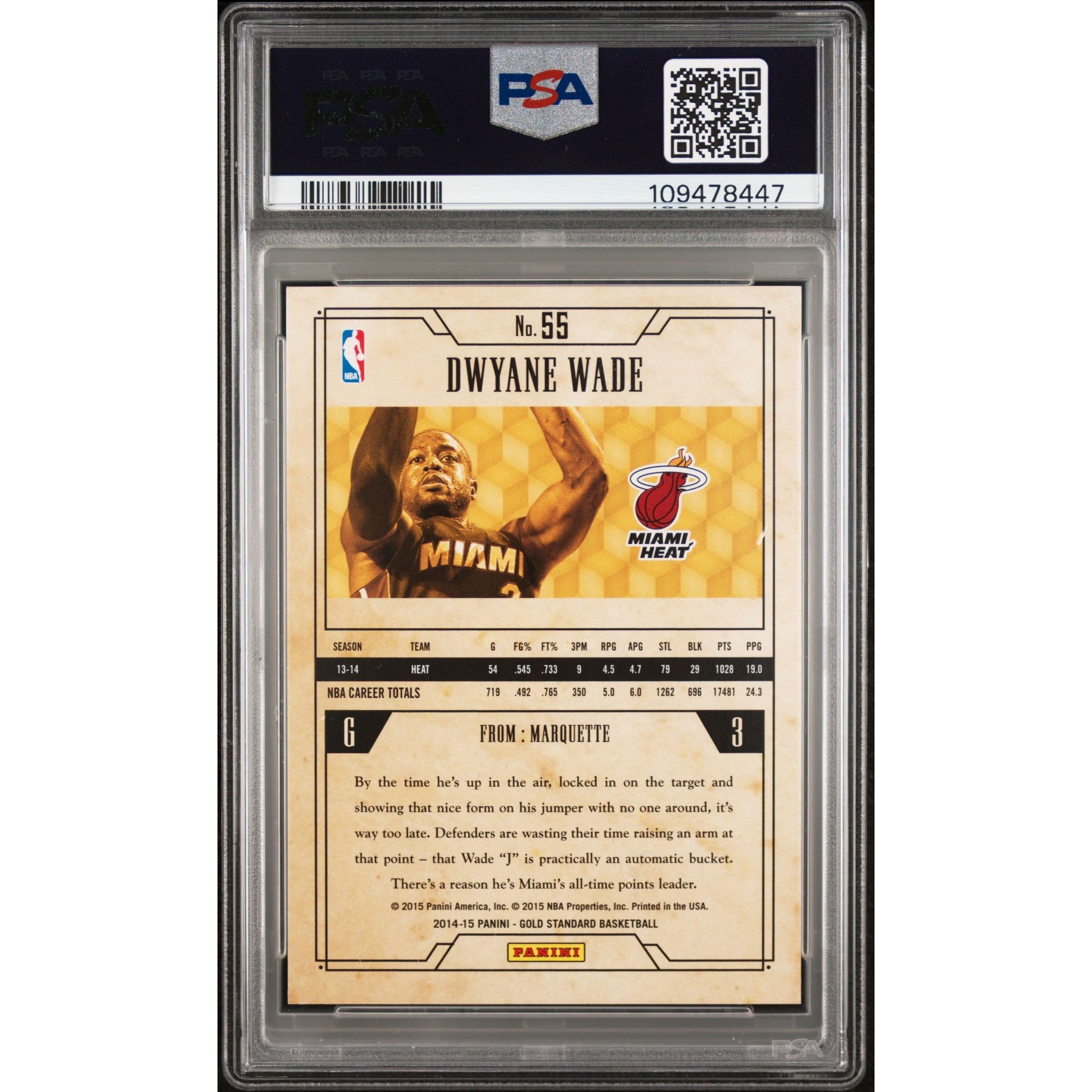 2014 Panini Gold Standard Dwyane Wade #55 PSA 7 Graded Basketball Card - Perfect for Collectors, Investors & Miami Heat Fans