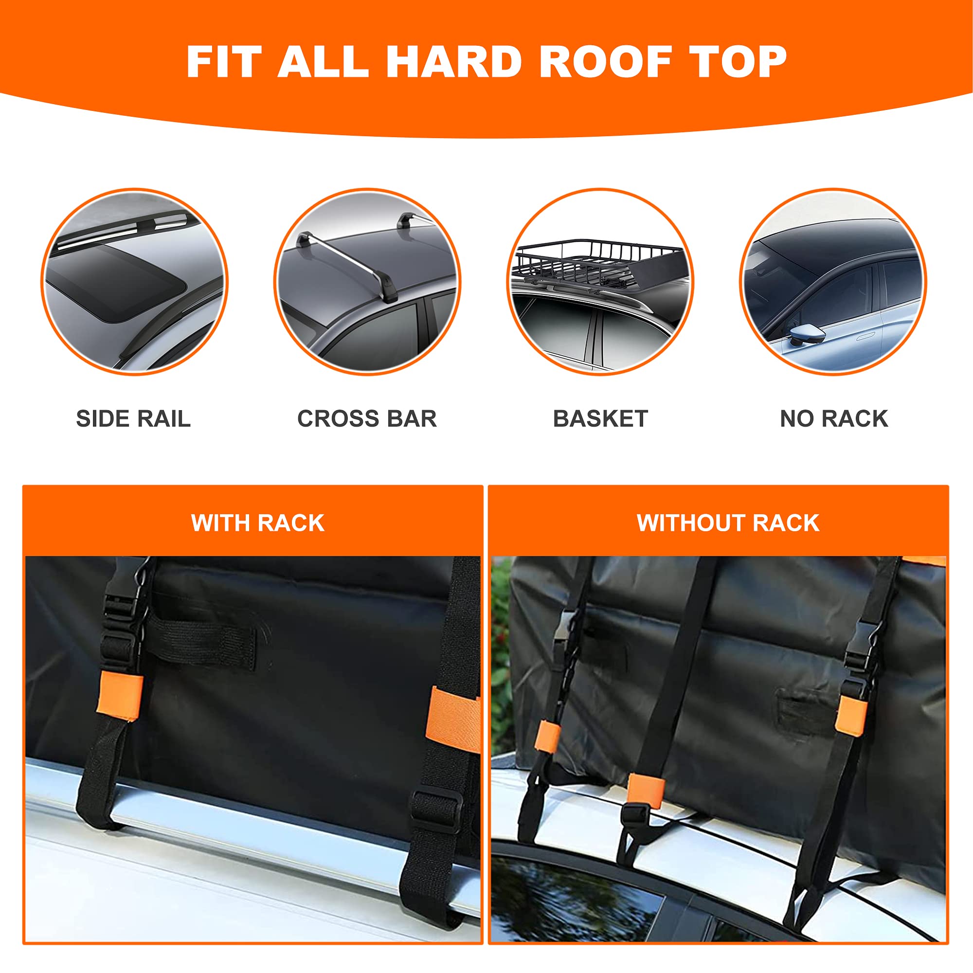 **MeeFar 20 Cubic Feet Waterproof Rooftop Cargo Carrier Bag – Universal Fit for All Vehicles (With/Without Rack) – Includes Anti-Slip Mat, 10 Reinforced Straps, 6 Door Hooks & Luggage Lock – Perfect for Road Trips, Camping & Outdoor Adventures**