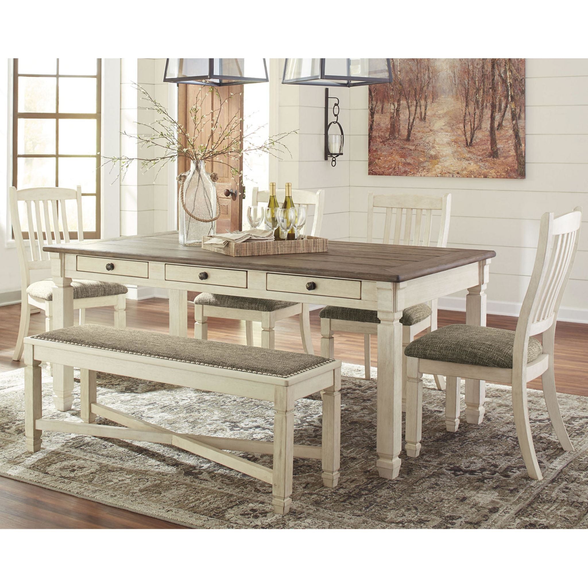 Bolanburg 5-Piece Dining Set - Modern Kitchen Table & Chairs for Small Spaces | Perfect for Apartments, Breakfast Nooks & Cozy Family Meals