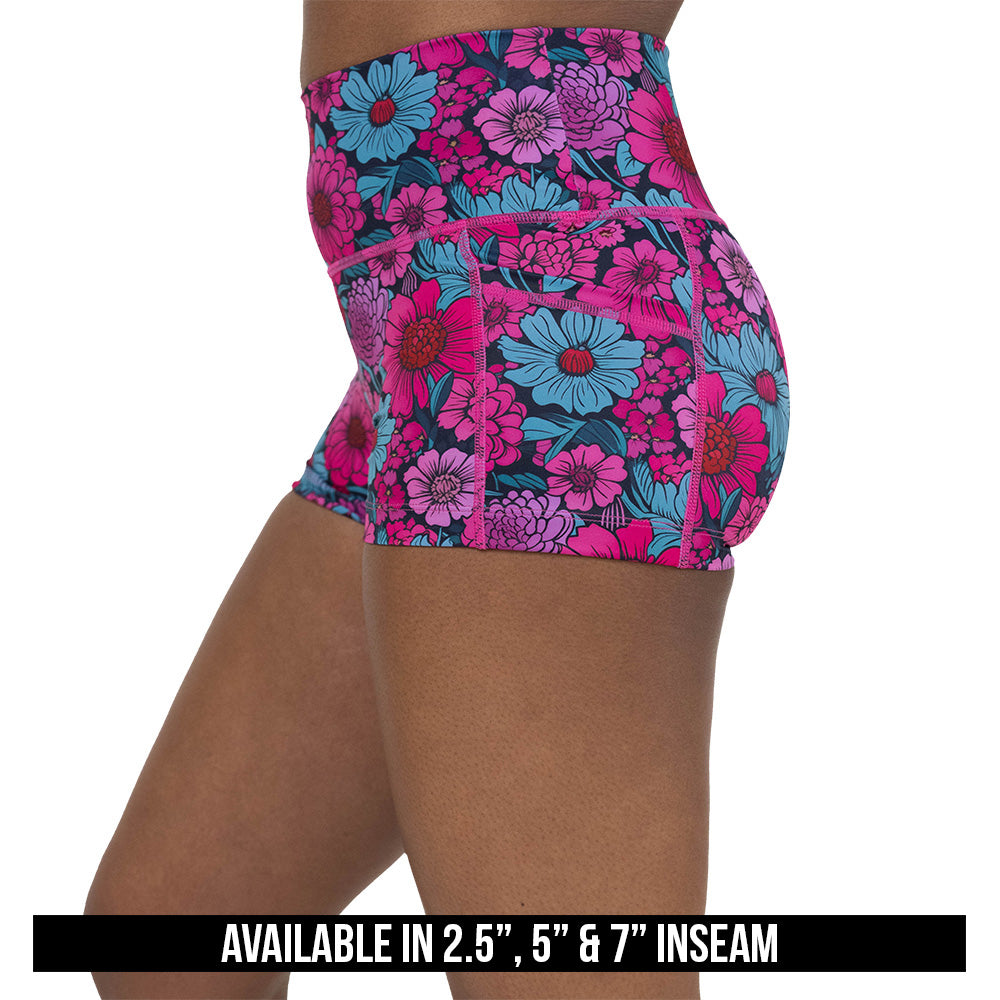 Women's Floral Print Shorts | Full Blossom Design | Comfortable Summer Casual Shorts for Beach, Vacation & Everyday Wear
