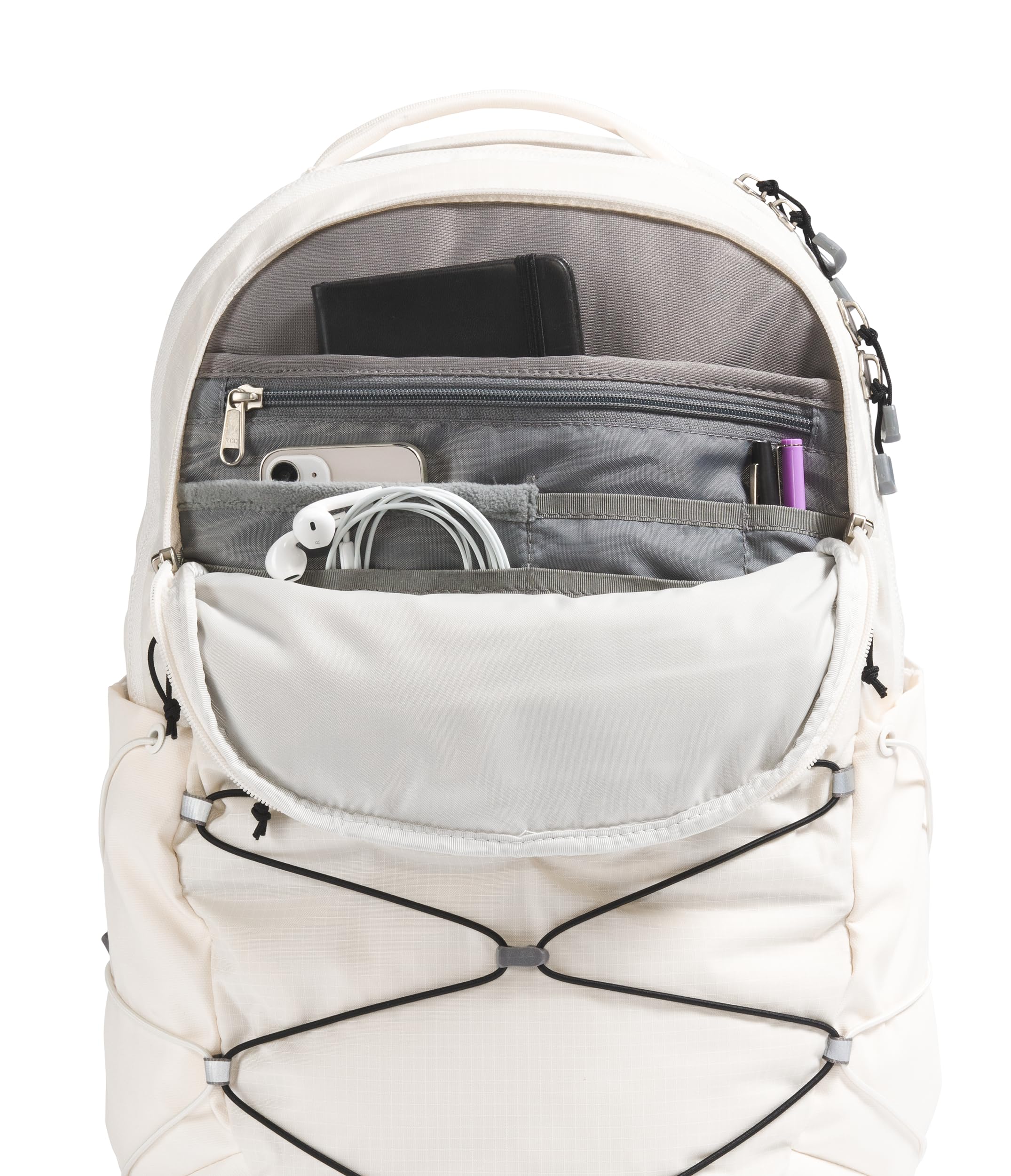 THE NORTH FACE Women's Borealis Commuter Laptop Backpack - Lightweight Water-Resistant Daypack for Work, School & Travel - Gardenia White/TNF Black - One Size