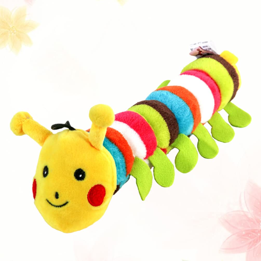 POPETPOP Puppy Teething Toy - Plush Chew Toy for Puppies & Cats - Squeaky Caterpillar for Playtime