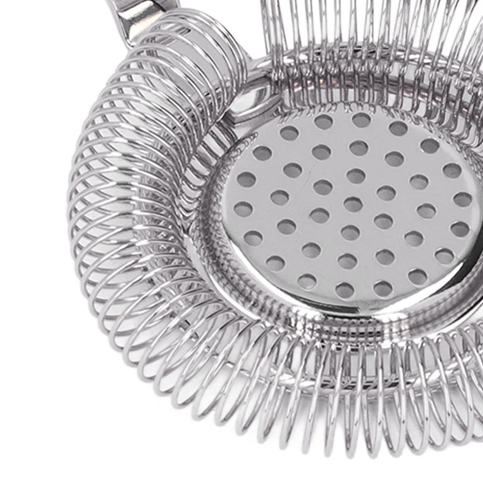 Premium Stainless Steel Cocktail Strainer with Full Round High-Density Spring - Bar Strainer for Home & Professional Bartenders - Perfect for Mixing Martinis, Mojitos & Craft Cocktails (Silver)