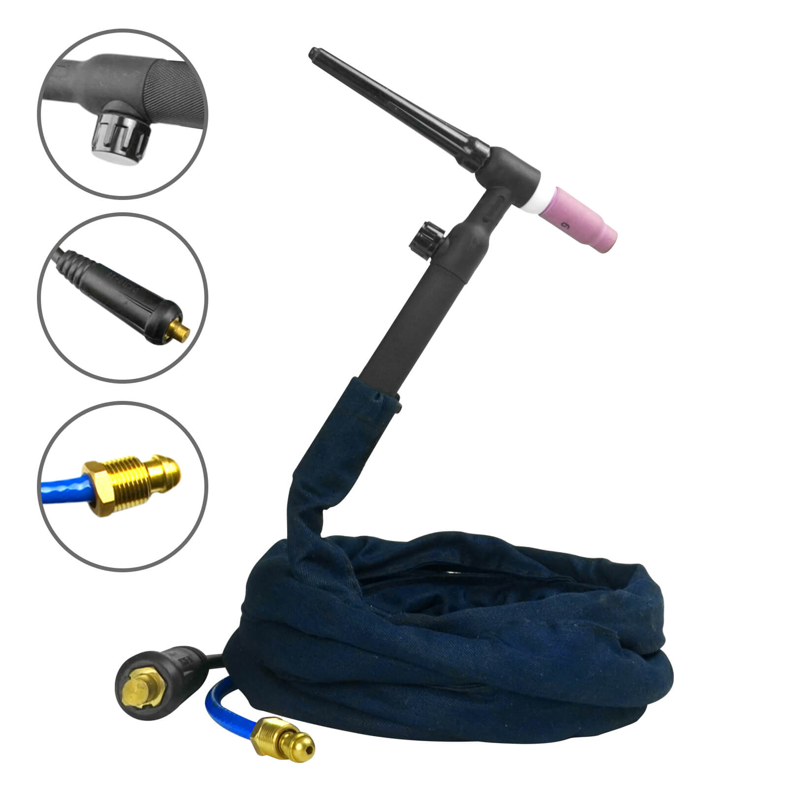 SSimder TIG Welding Torch WP-17V Kit with 12.5ft Cable - Professional TIG Welder Accessory for Aluminum, Stainless Steel & Metal Fabrication - Perfect for DIY Projects, Auto Repair & Industrial Welding Work