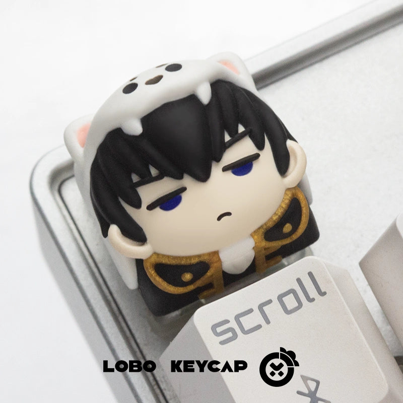 GINTAMA! Sakata Gintoki & Hijikata Toushirou Anime Resin Keycaps - Custom Mechanical Keyboard Keycaps for Gaming & Typing Enthusiasts