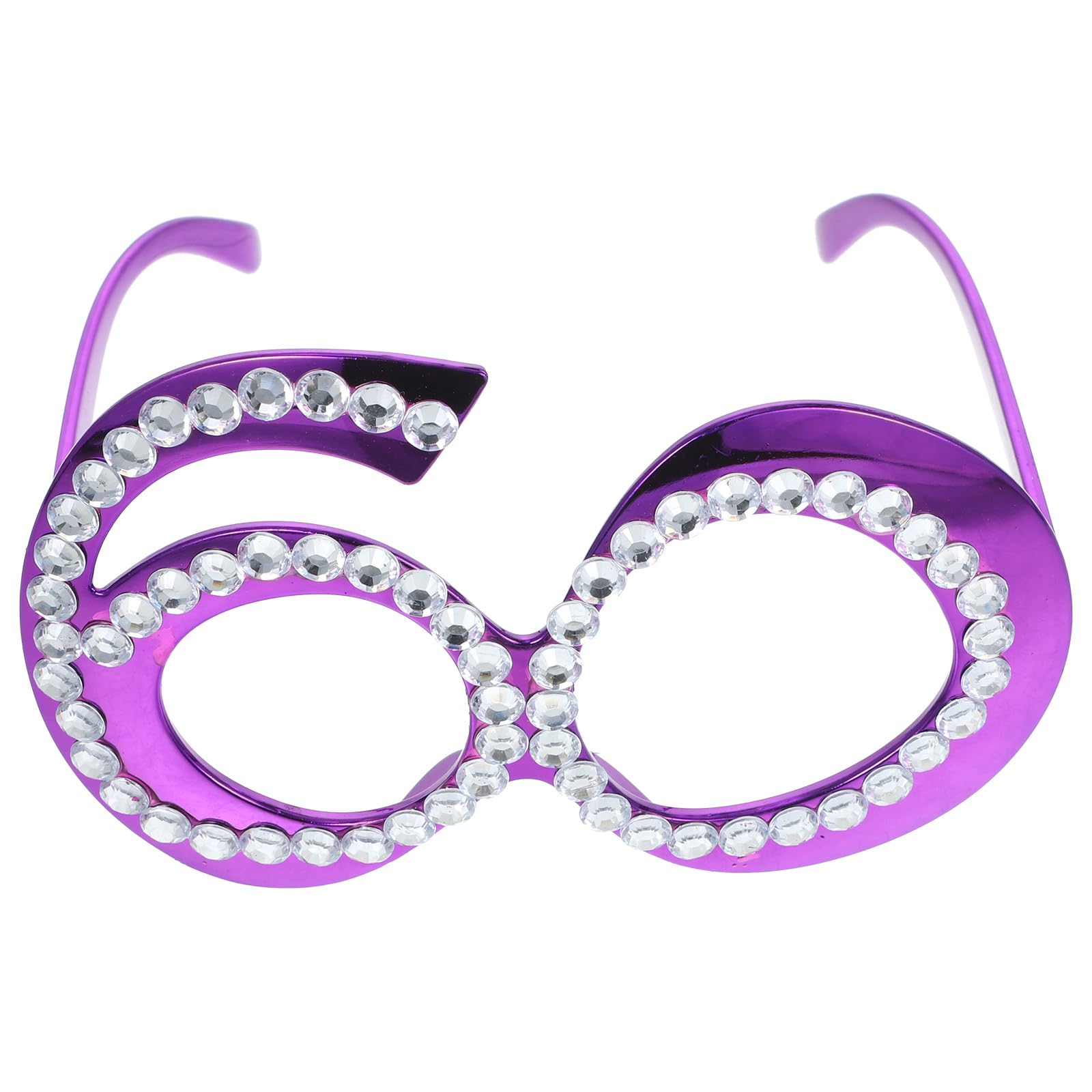 1 Pair Rose Gold & Purple Birthday Glasses - Fun 60th Birthday Party Supplies, Eyewear Props with Name Tag for Women & Men - Perfect for Birthday Photos, Celebrations & Costume Parties