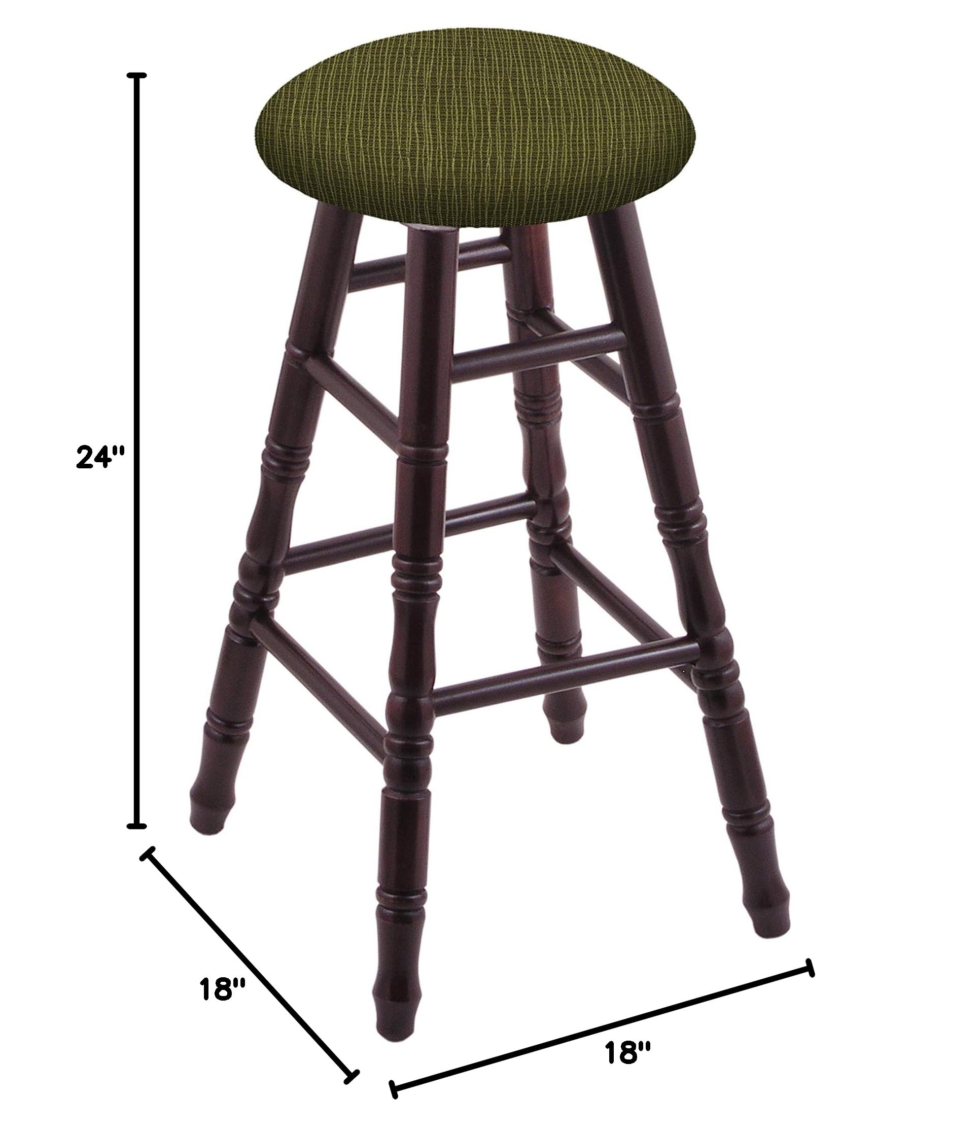 Dark Cherry Maple Counter Stool with Graph Parrot Seat - Modern Kitchen Bar Stool for Dining Room, Breakfast Nook & Home Decor