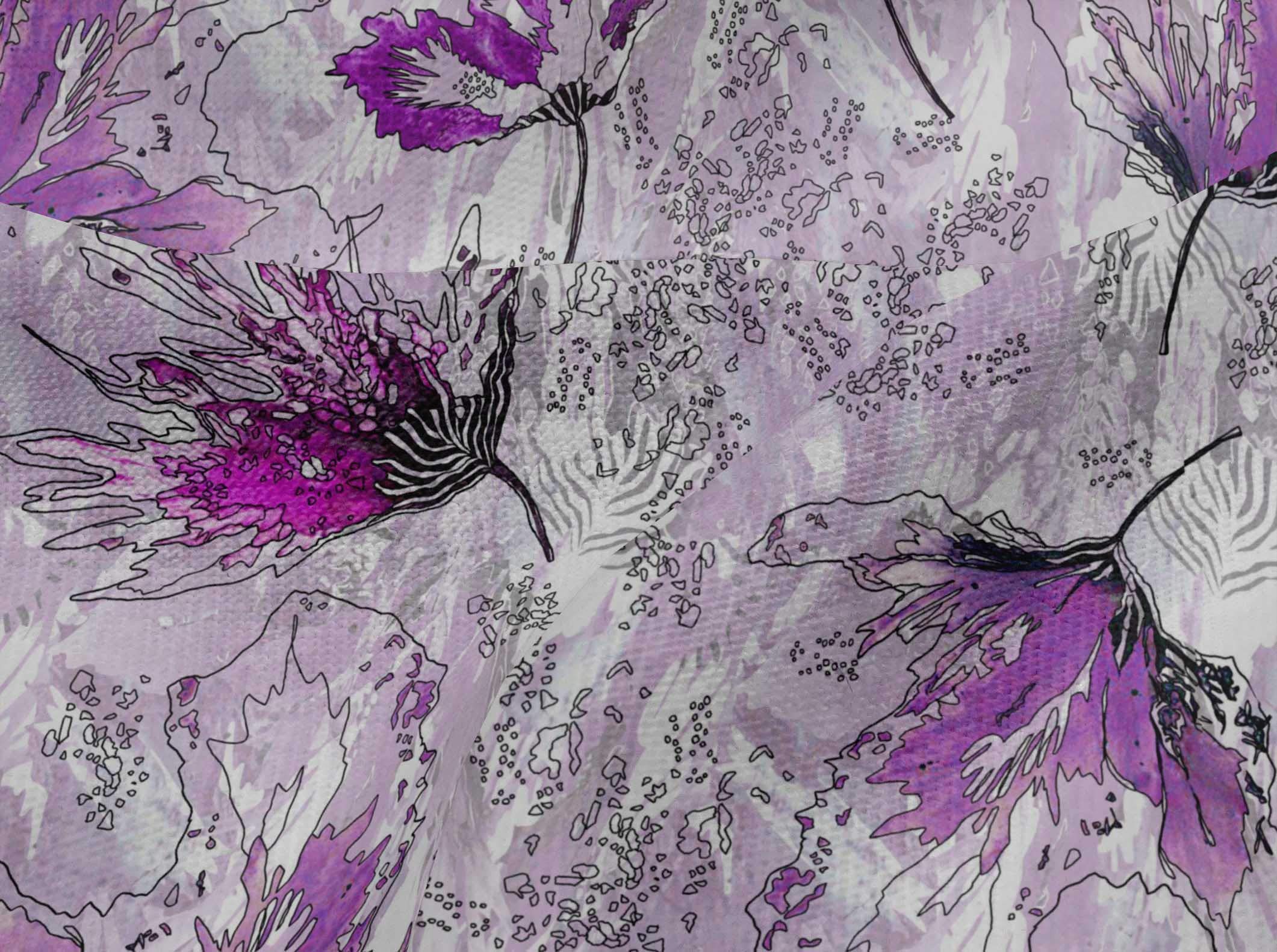 oneOone Viscose Jersey Fuschia Pink Floral Watercolor Print Fabric by The Yard - 60 Inch Wide Soft Draping Dress Material for Summer Dresses, Skirts & Boho Fashion
